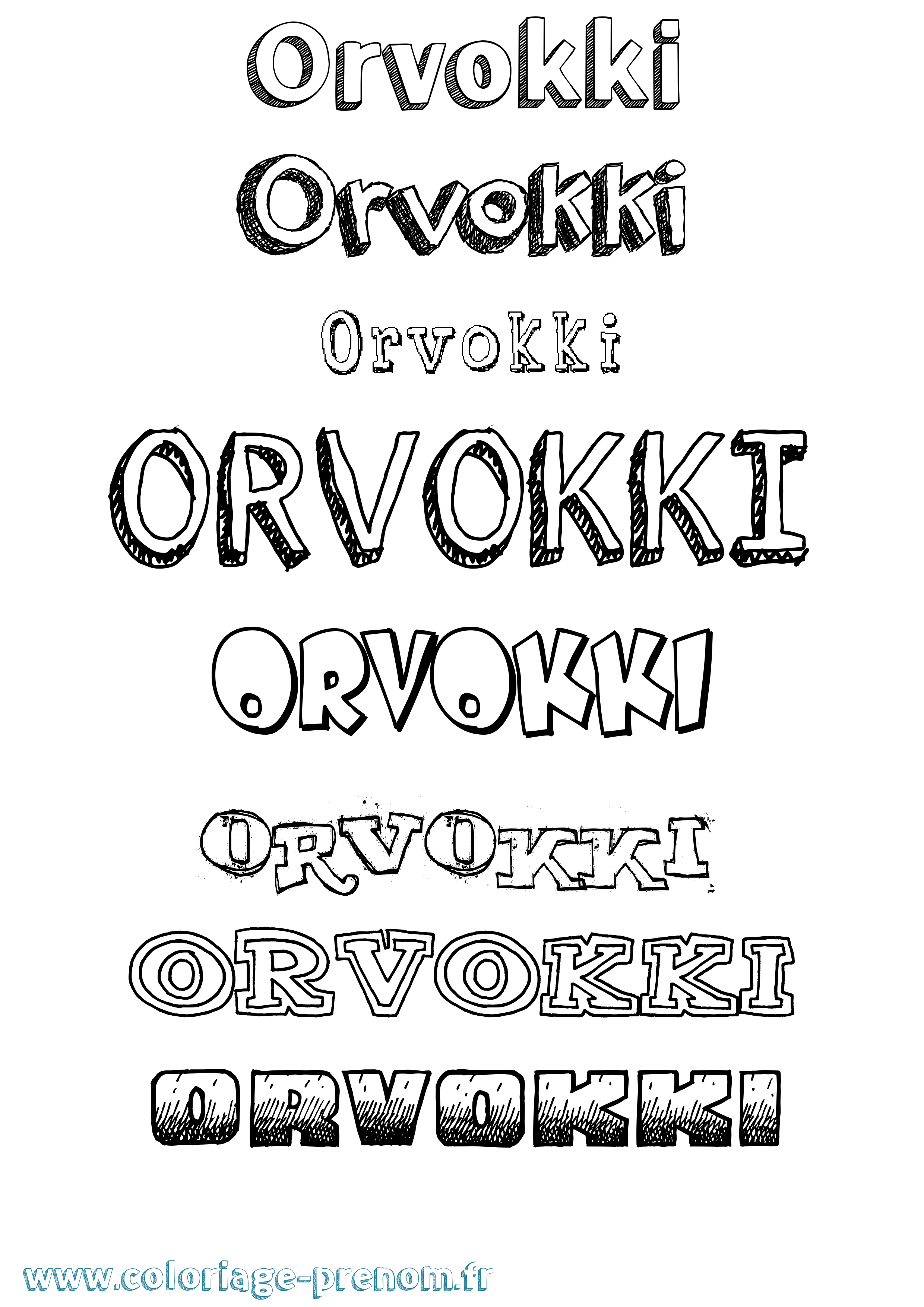 Coloriage Orvokki Dessiné Coloriage prénom Orvokki Dessiné