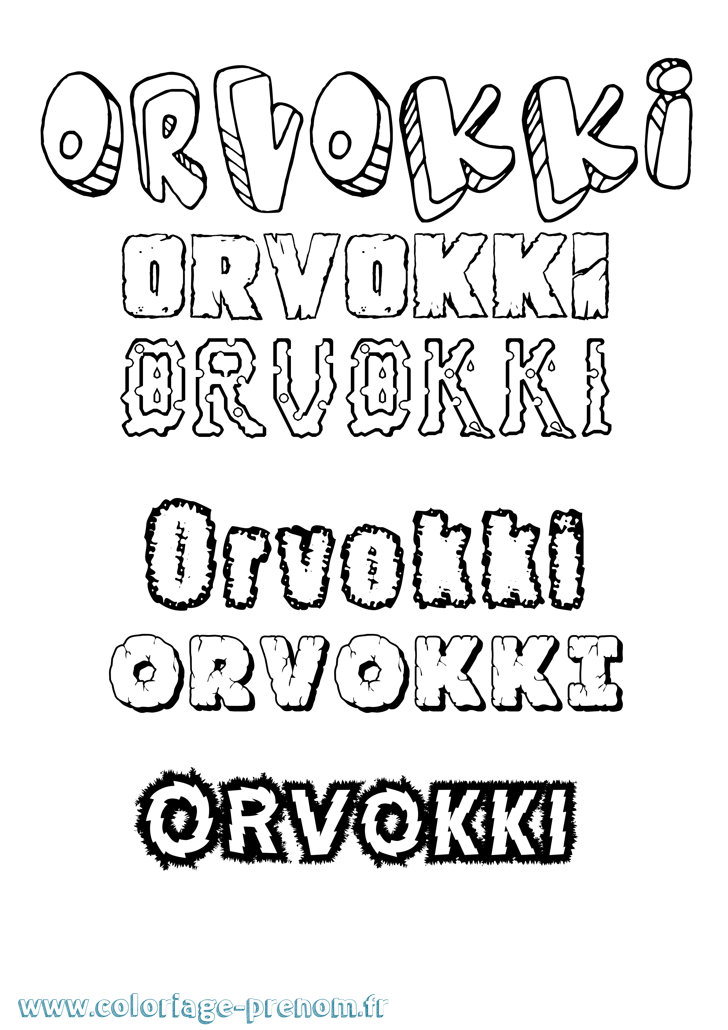 Coloriage Orvokki Destructuré Coloriage prénom Orvokki Destructuré