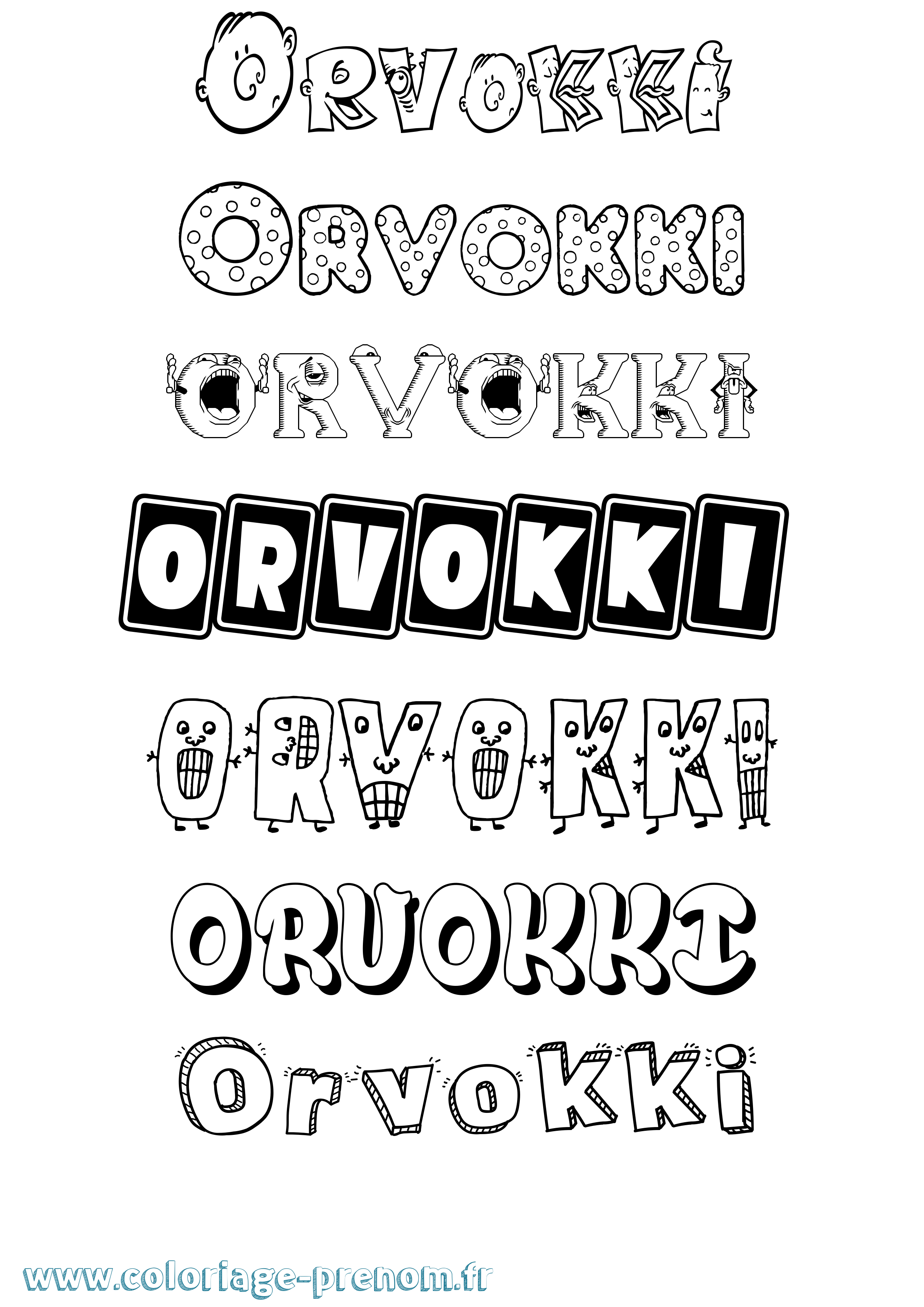 Coloriage Orvokki Fun Coloriage prénom Orvokki Fun