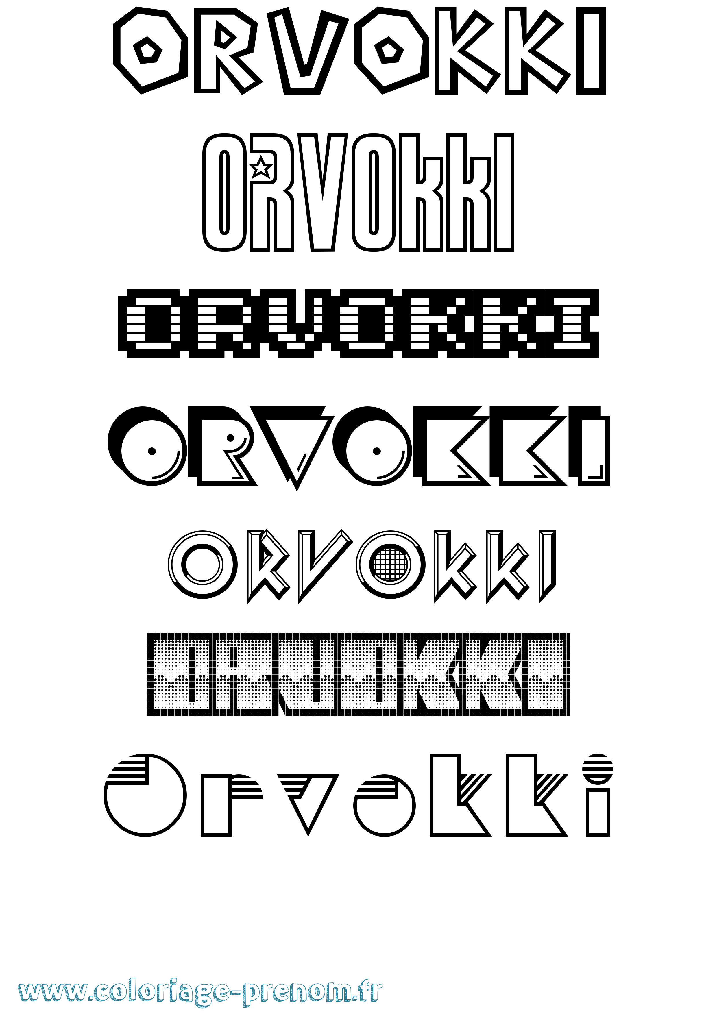 Coloriage Orvokki Jeux Vidéos Coloriage prénom Orvokki Jeux Vidéos