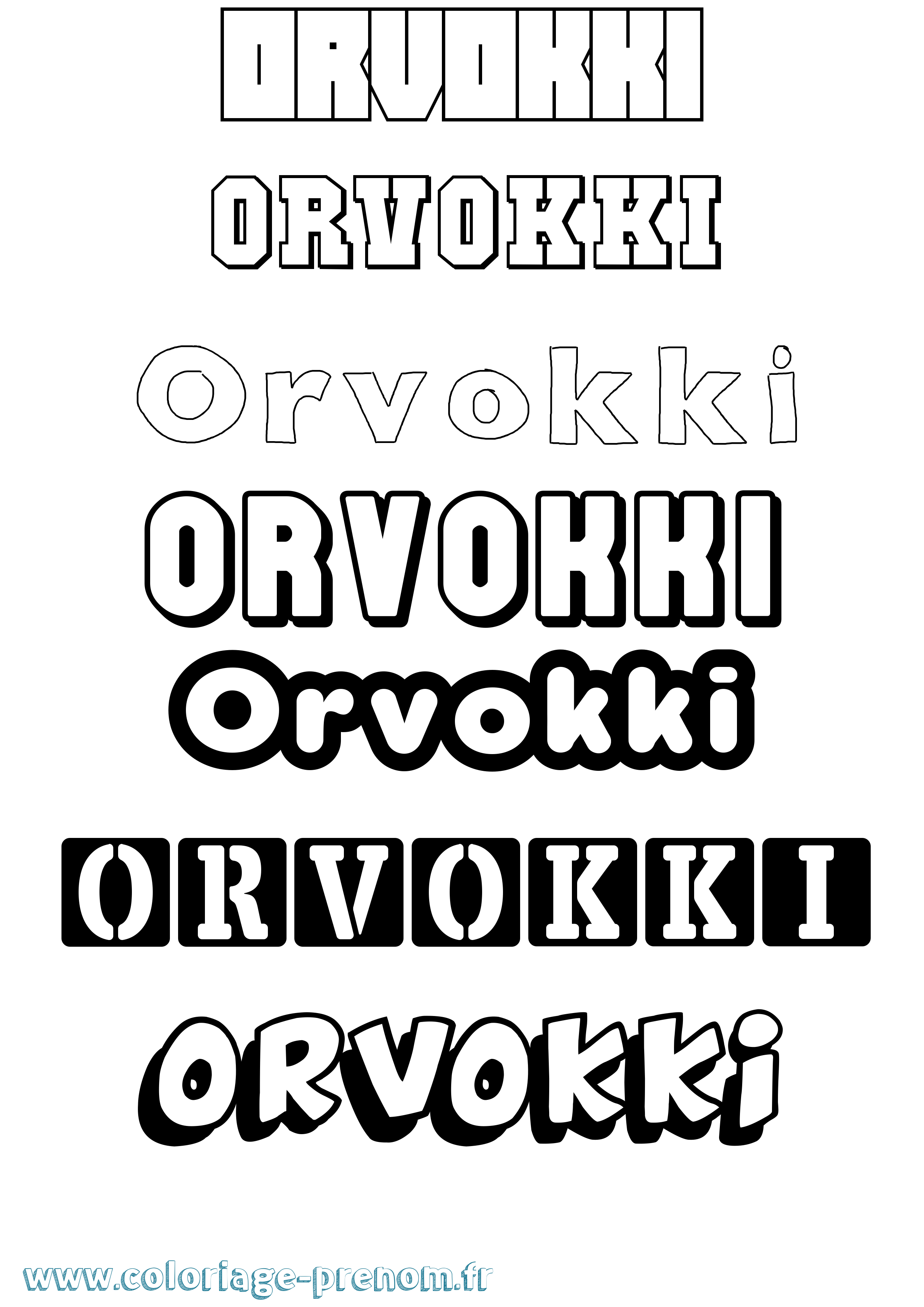 Coloriage Orvokki Simple Coloriage prénom Orvokki Simple
