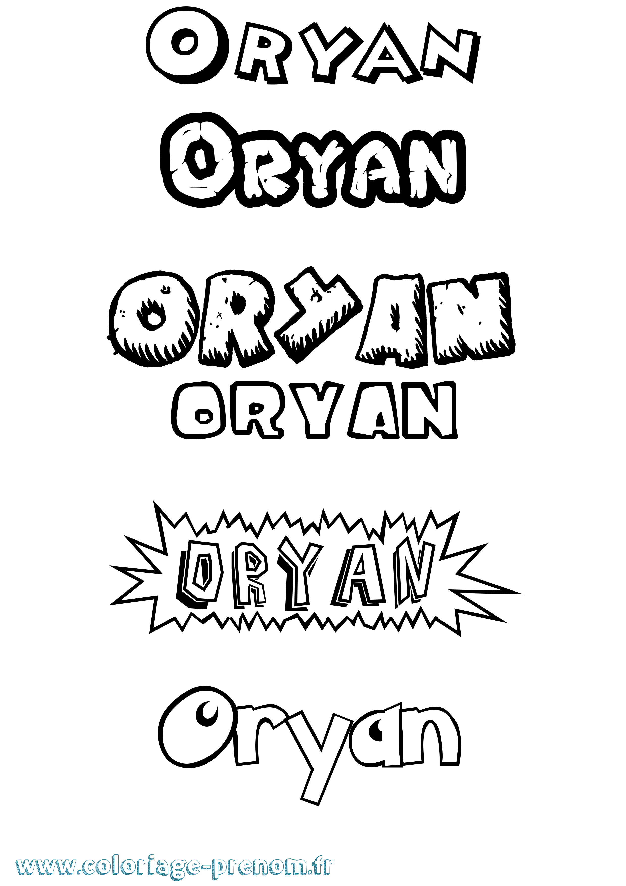 Coloriage Oryan Dessin Animé Coloriage prénom Oryan Dessin Animé