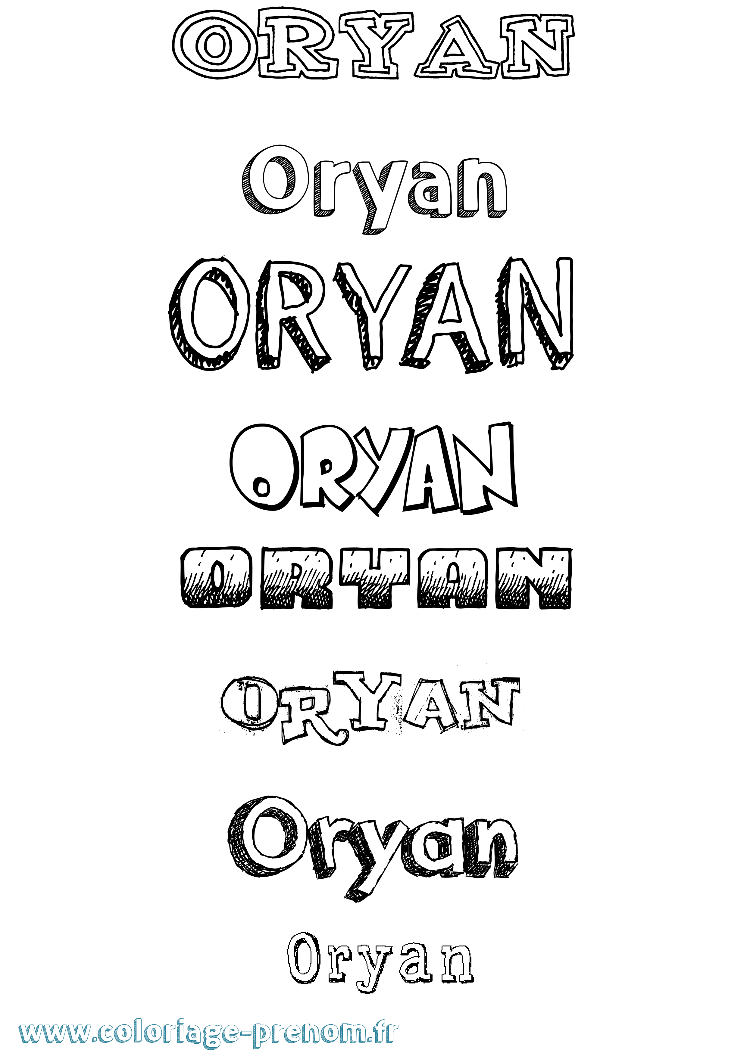 Coloriage Oryan Dessiné Coloriage prénom Oryan Dessiné