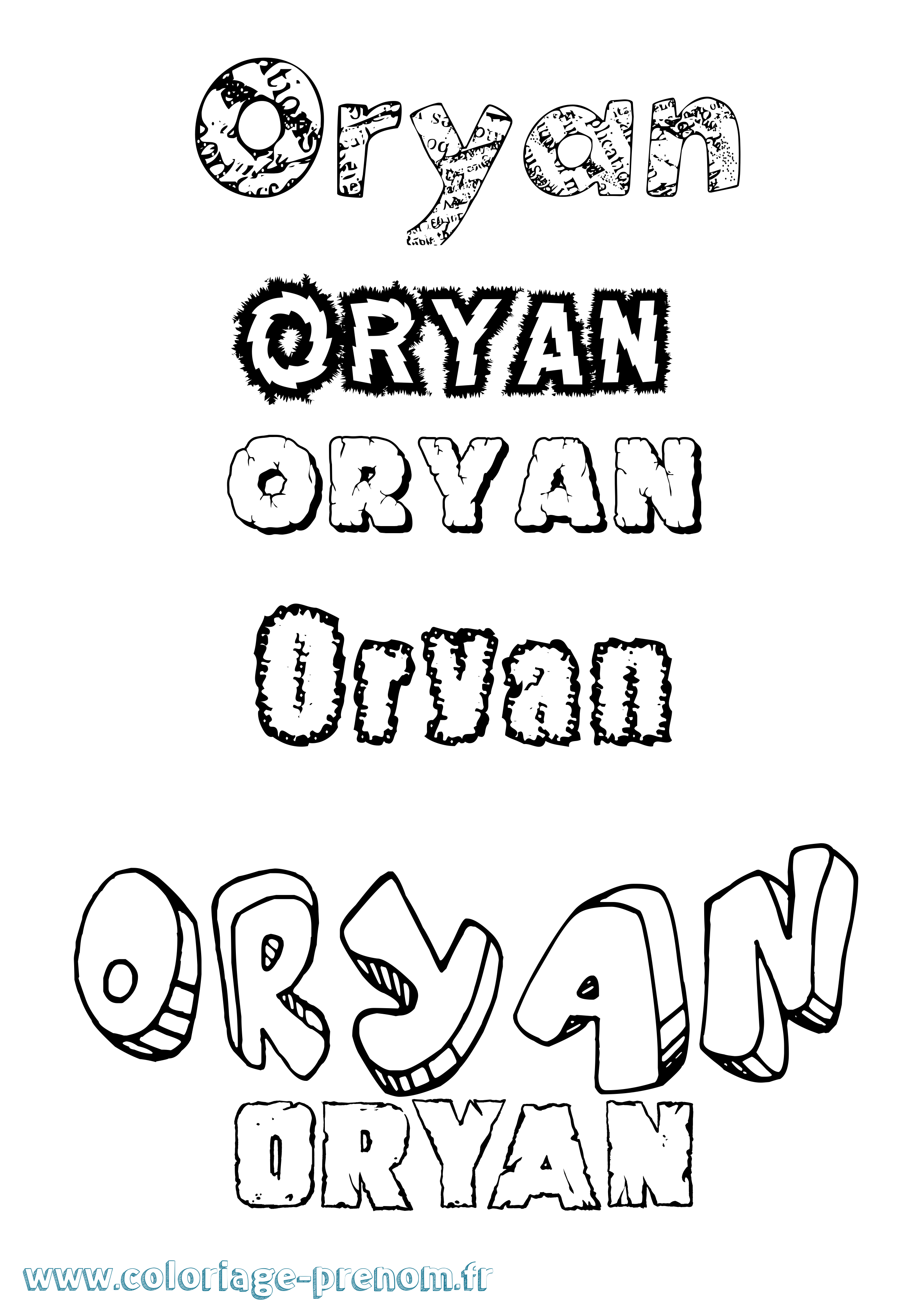 Coloriage Oryan Destructuré Coloriage prénom Oryan Destructuré