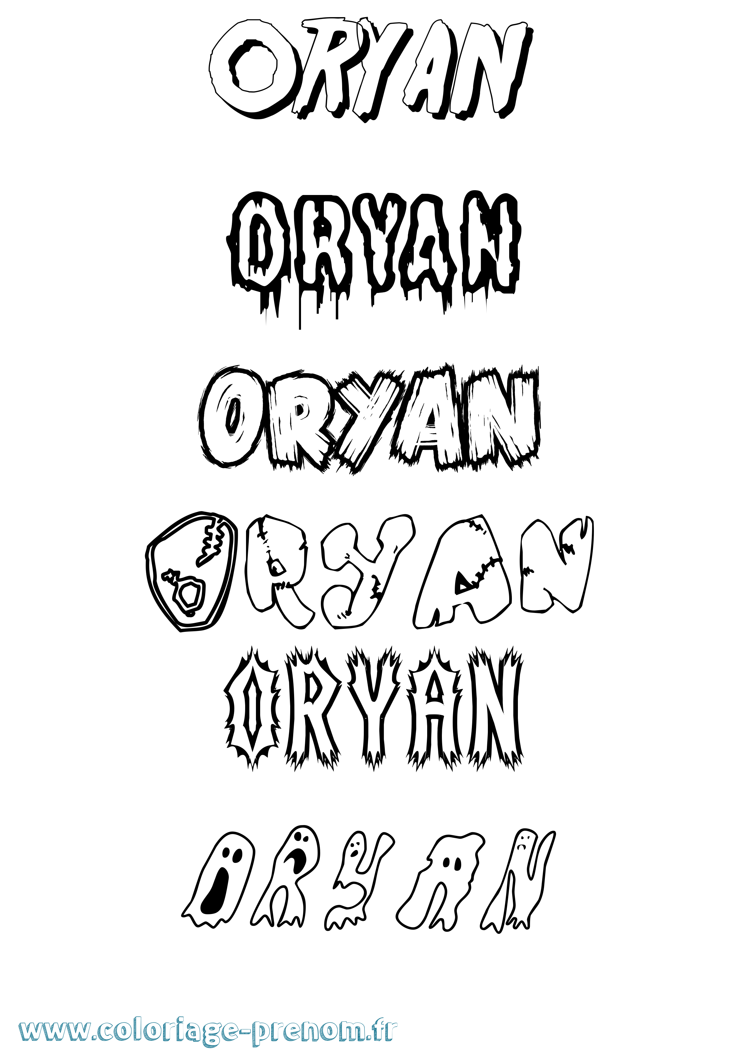Coloriage Oryan Frisson Coloriage prénom Oryan Frisson