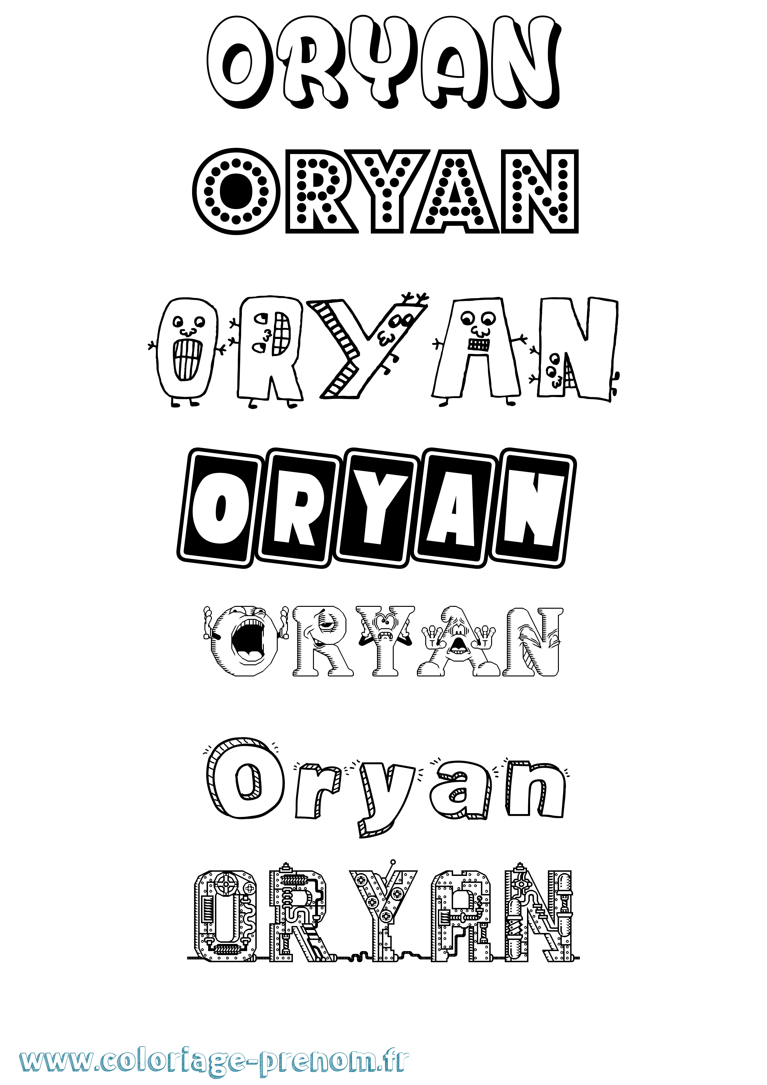 Coloriage Oryan Fun Coloriage prénom Oryan Fun