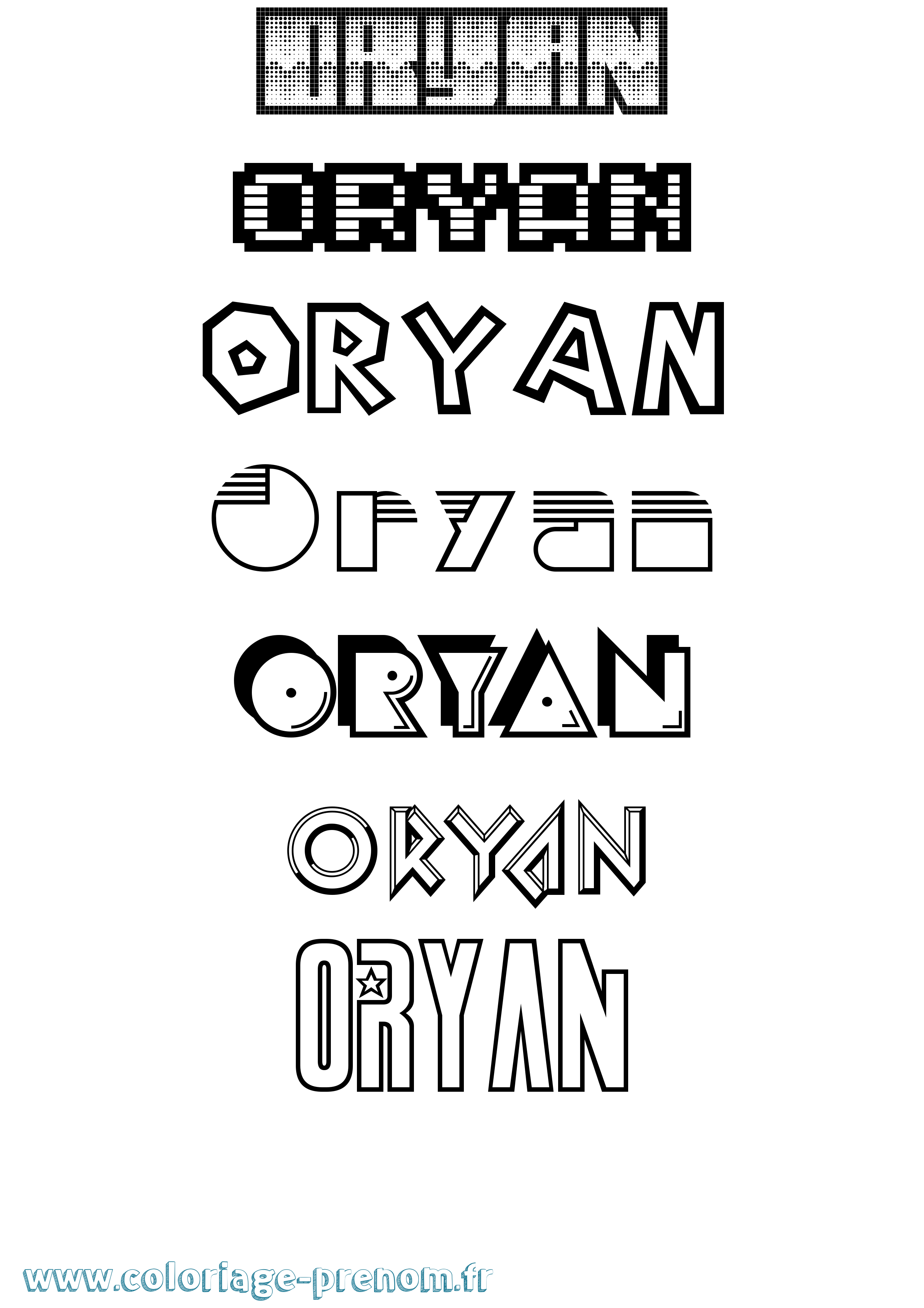 Coloriage Oryan Jeux Vidéos Coloriage prénom Oryan Jeux Vidéos