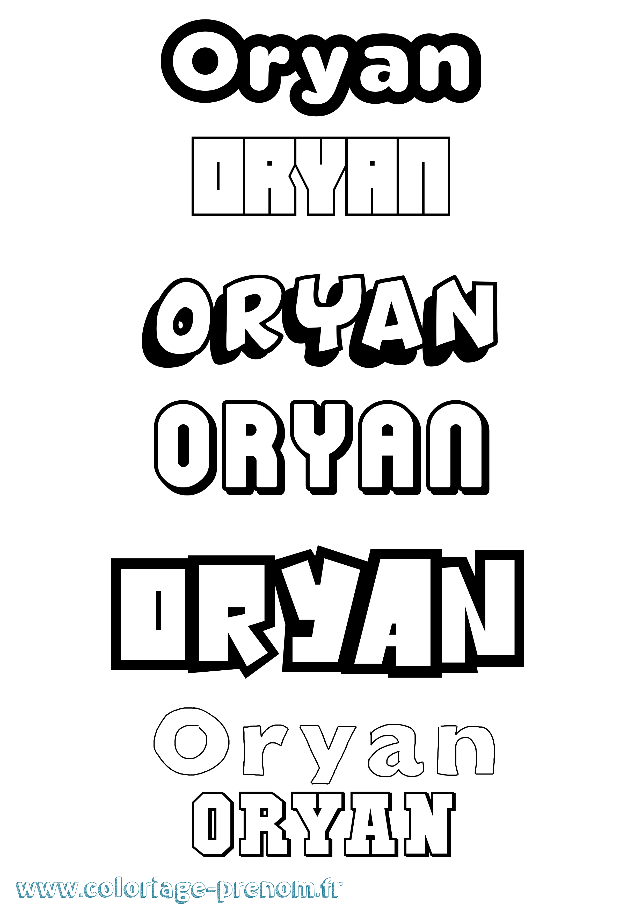 Coloriage Oryan Simple Coloriage prénom Oryan Simple