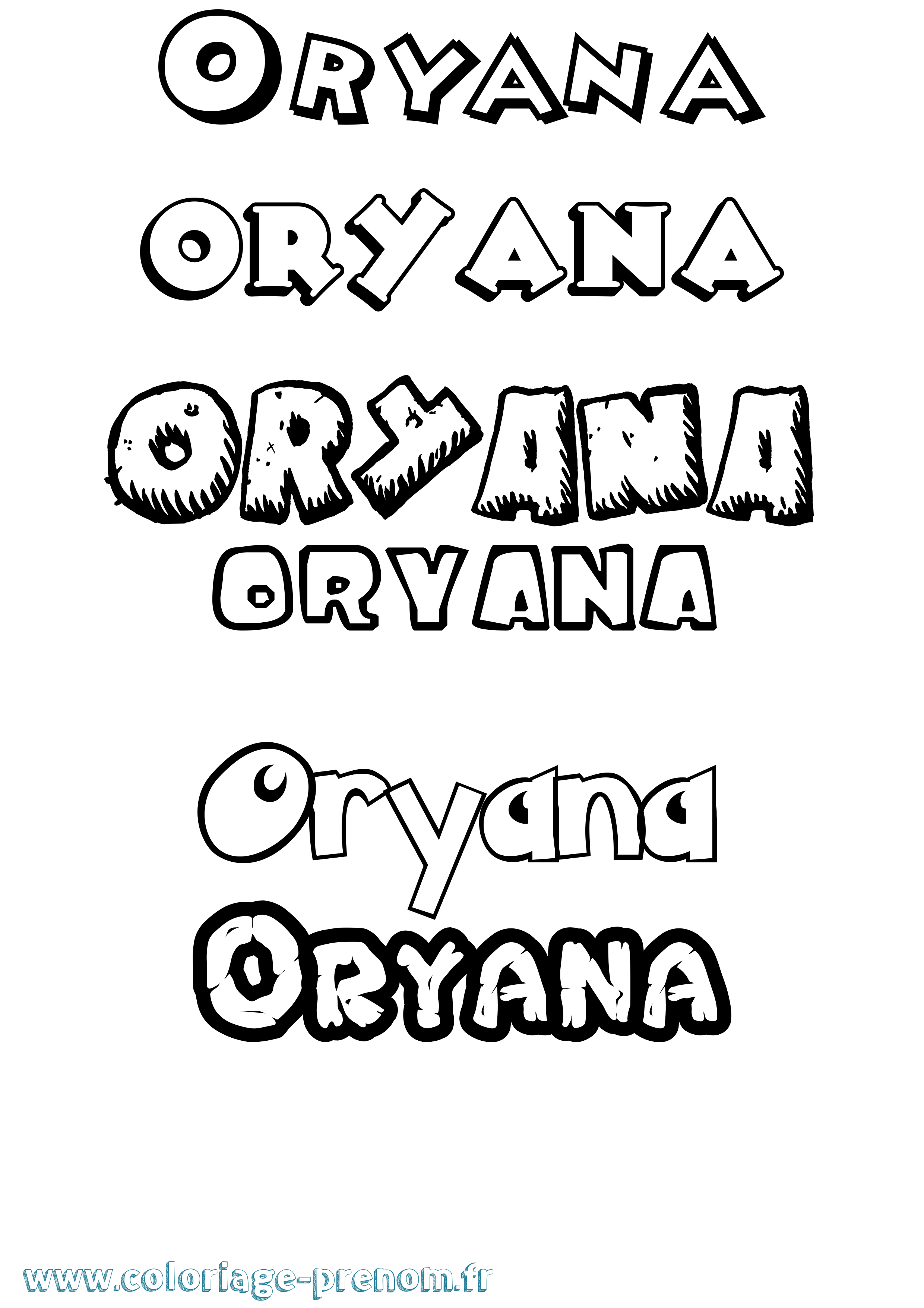 Coloriage Oryana Dessin Animé Coloriage prénom Oryana Dessin Animé
