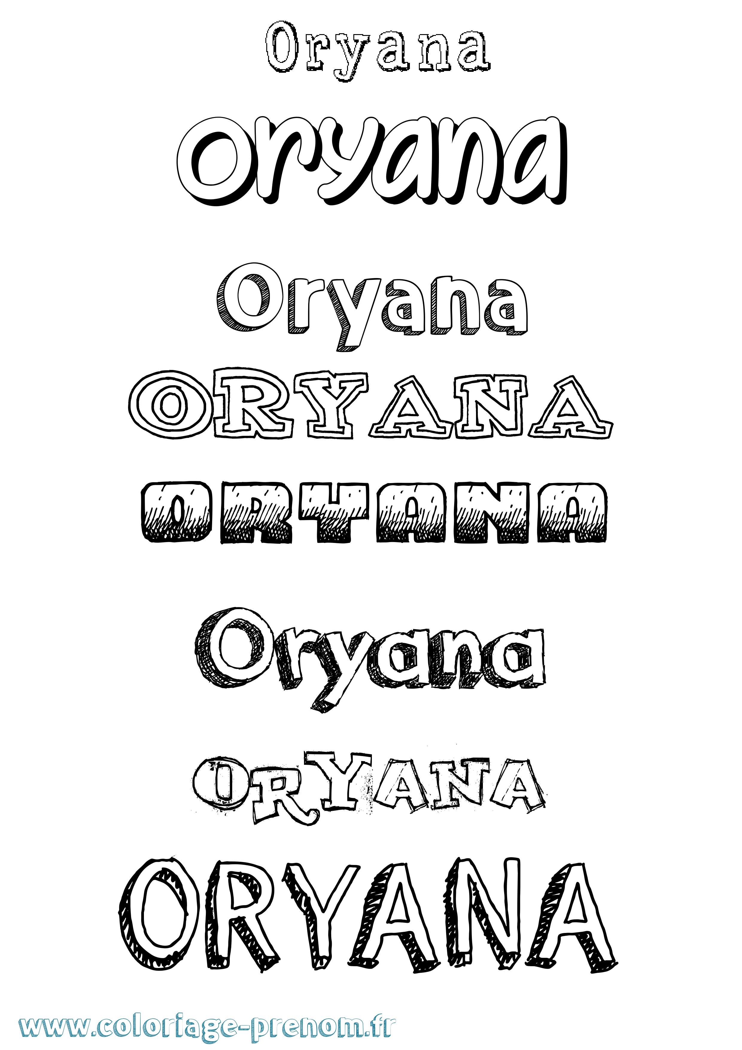 Coloriage Oryana Dessiné Coloriage prénom Oryana Dessiné