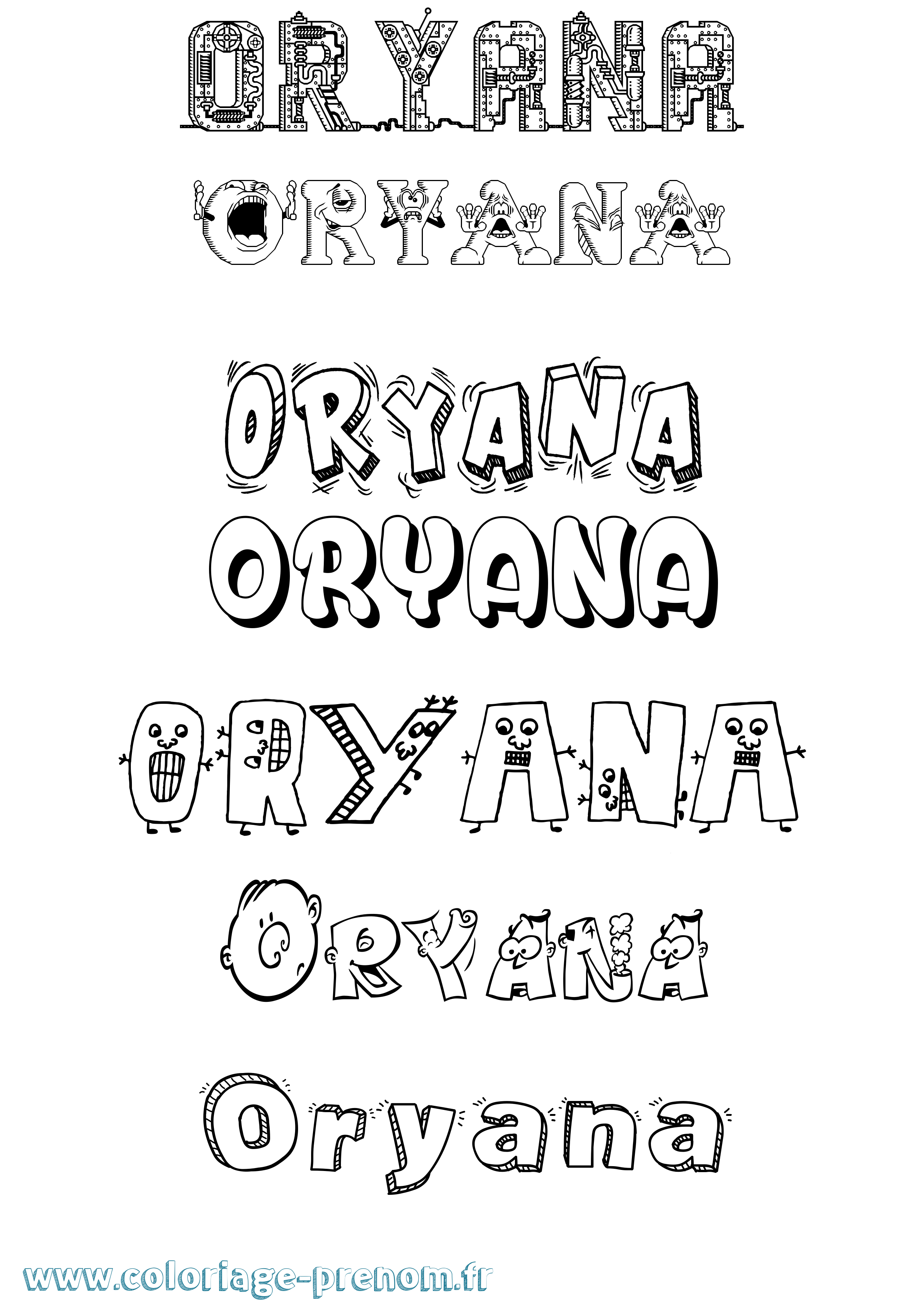 Coloriage Oryana Fun Coloriage prénom Oryana Fun