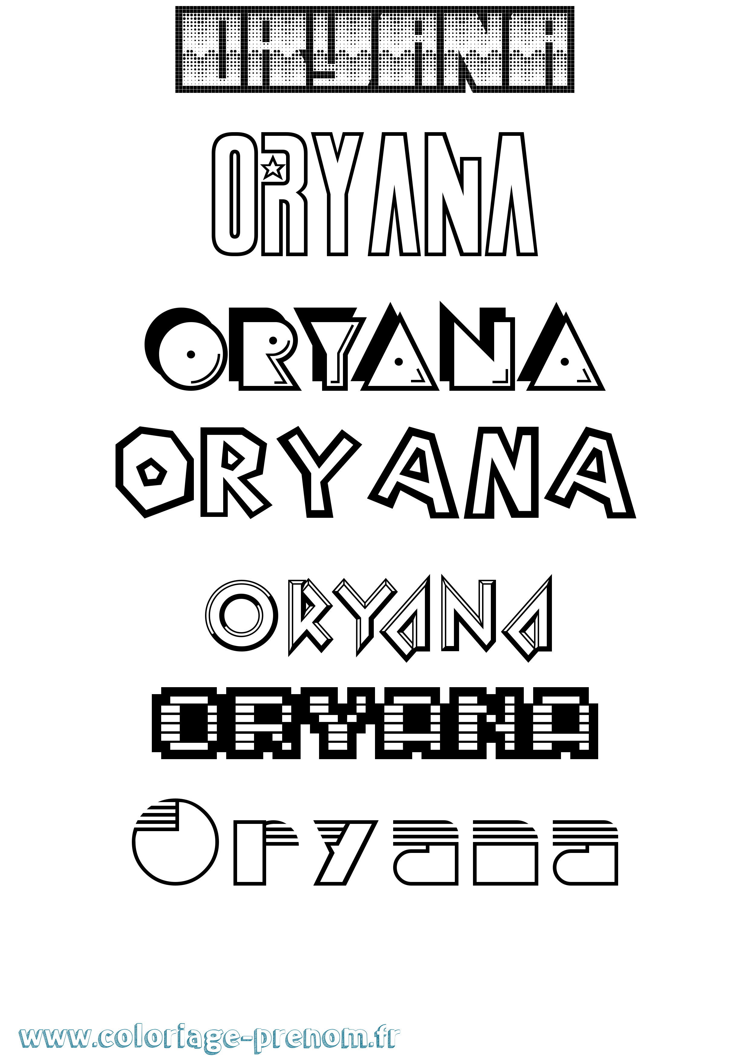 Coloriage Oryana Jeux Vidéos Coloriage prénom Oryana Jeux Vidéos