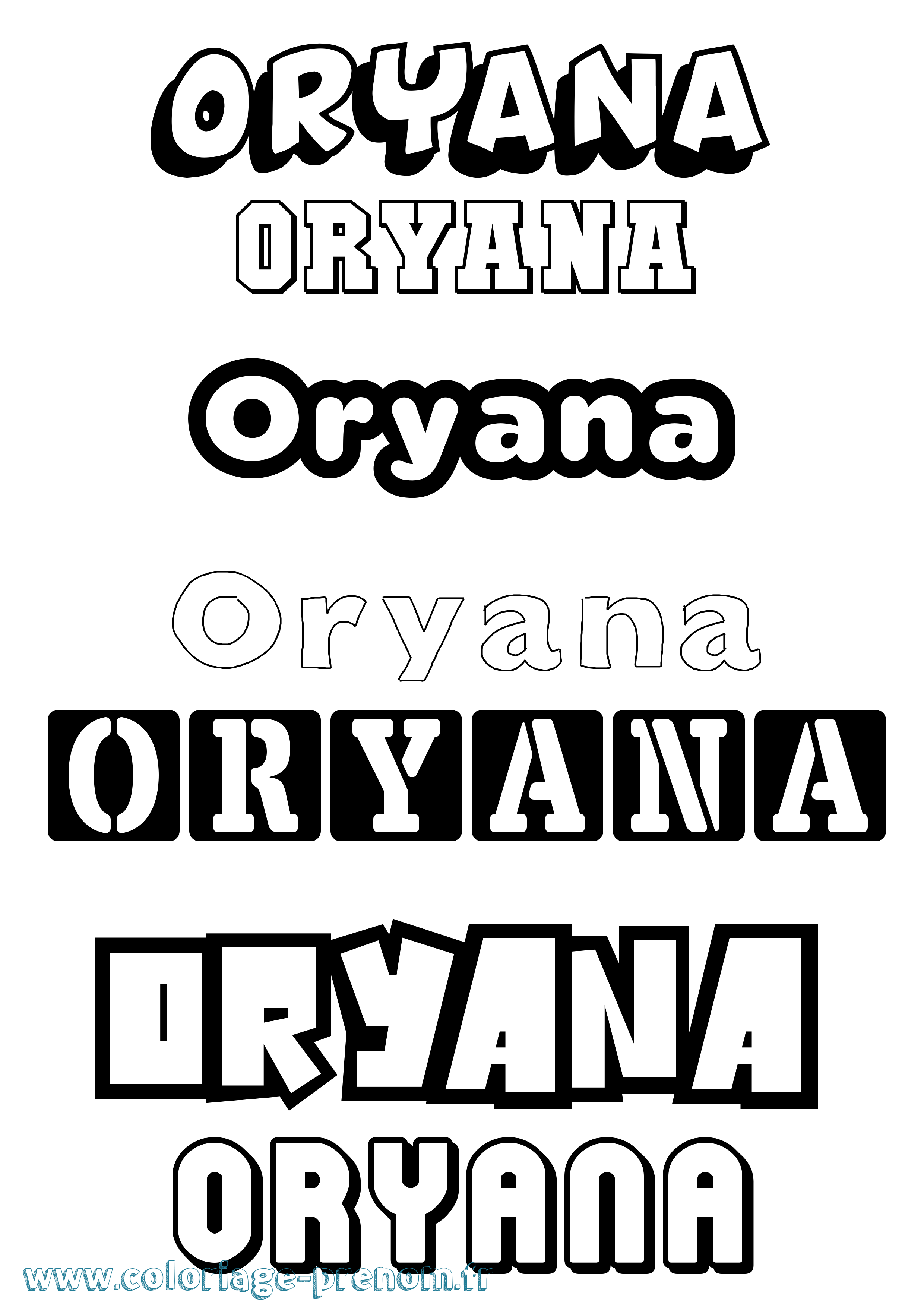 Coloriage Oryana Simple Coloriage prénom Oryana Simple