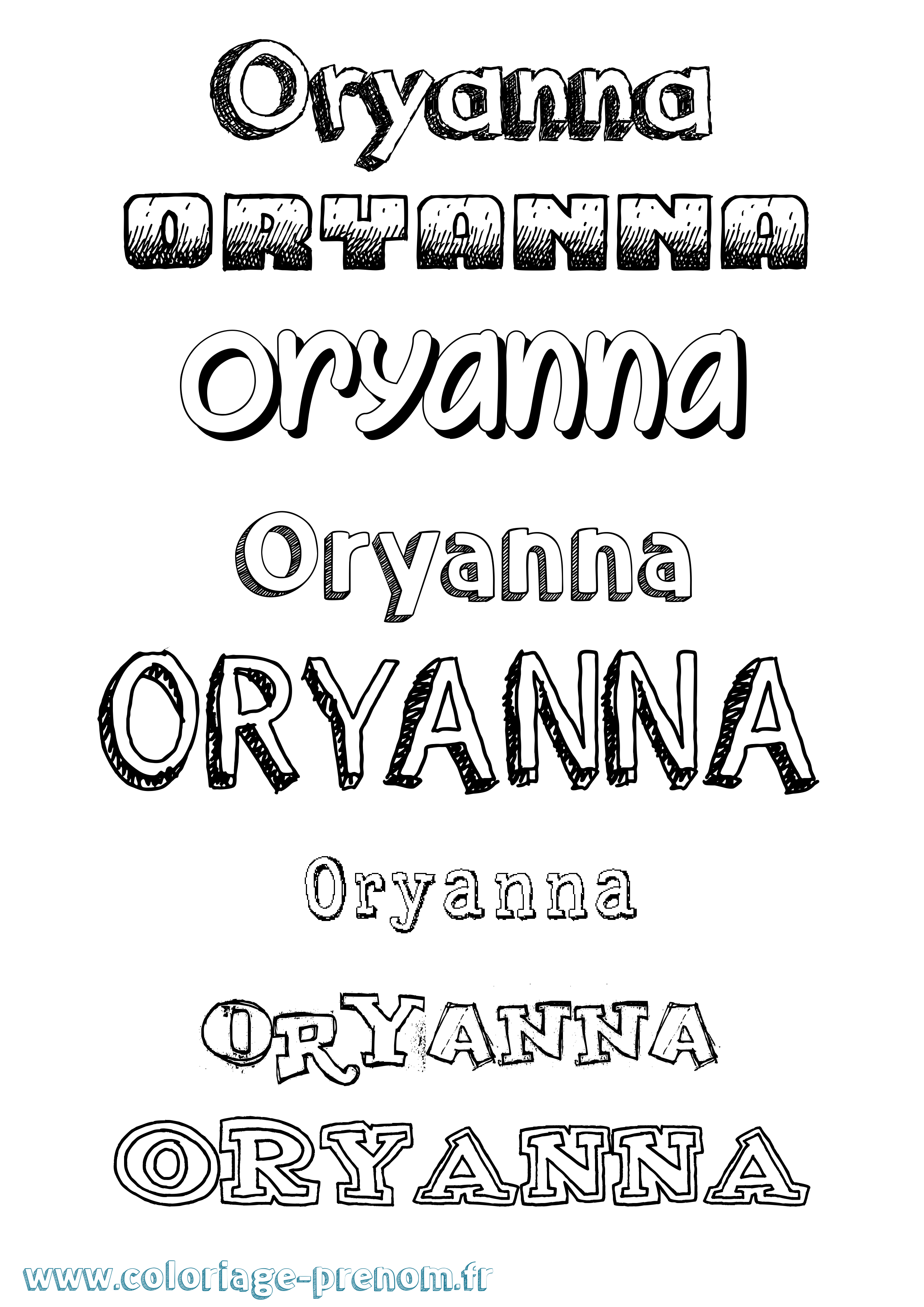 Coloriage Oryanna Dessiné Coloriage prénom Oryanna Dessiné