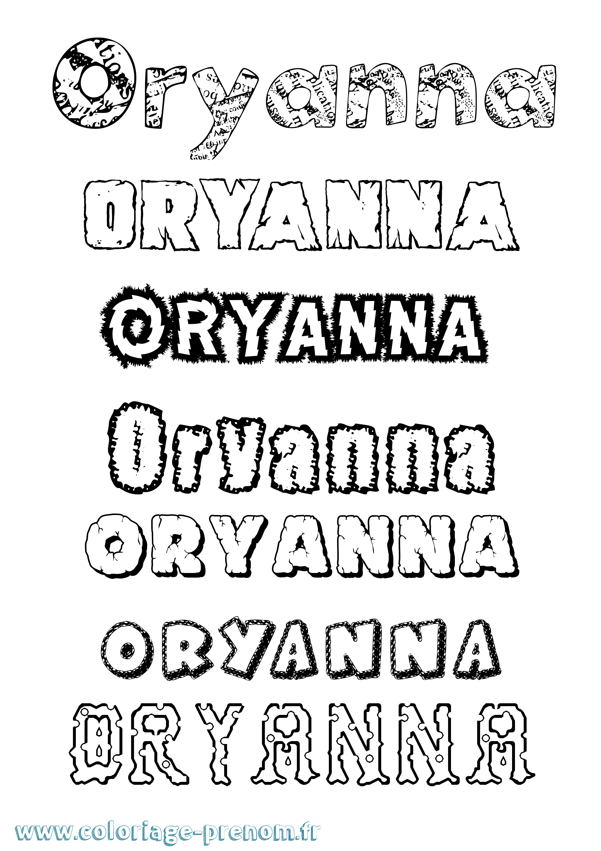 Coloriage Oryanna Destructuré Coloriage prénom Oryanna Destructuré
