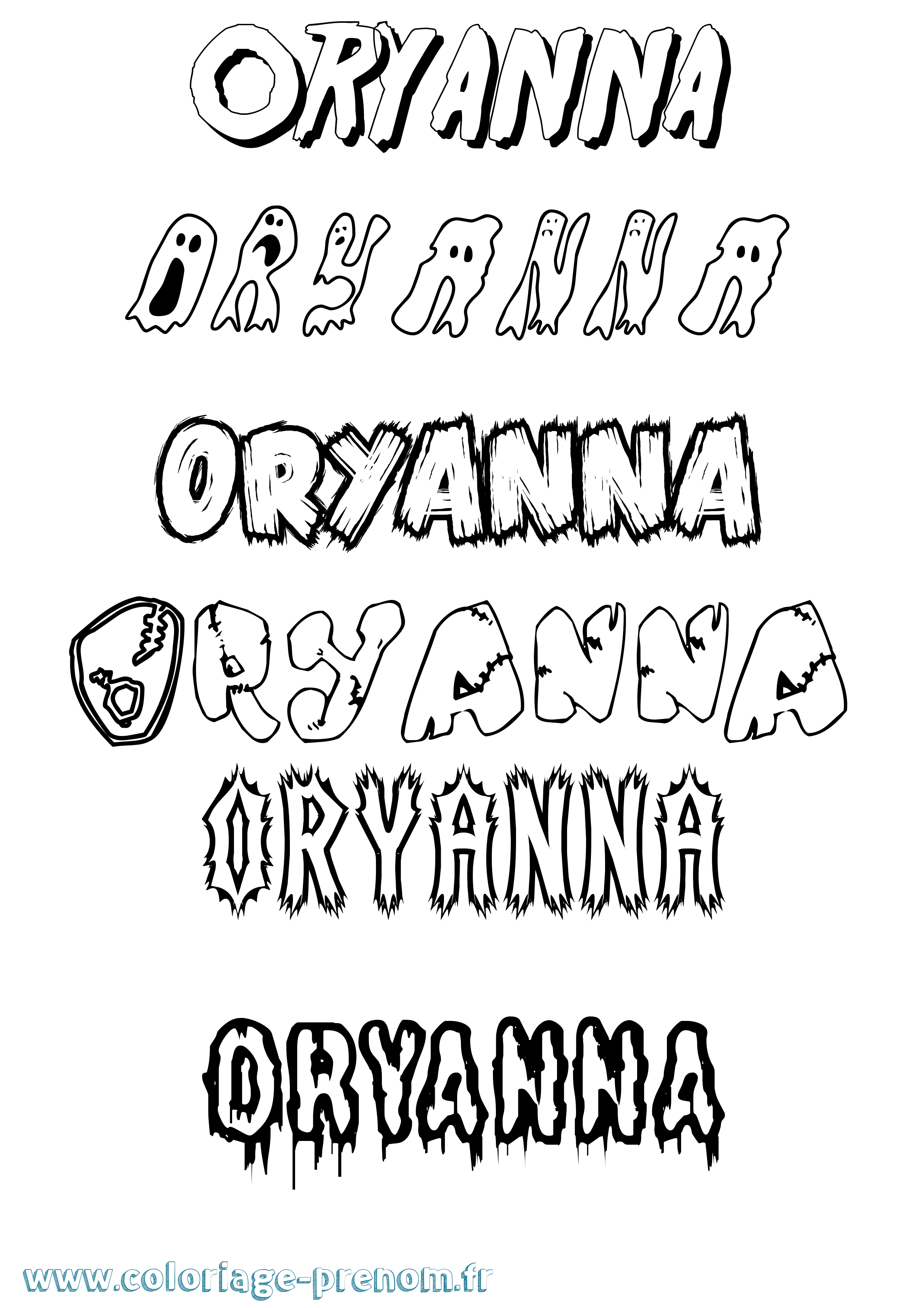 Coloriage Oryanna Frisson Coloriage prénom Oryanna Frisson