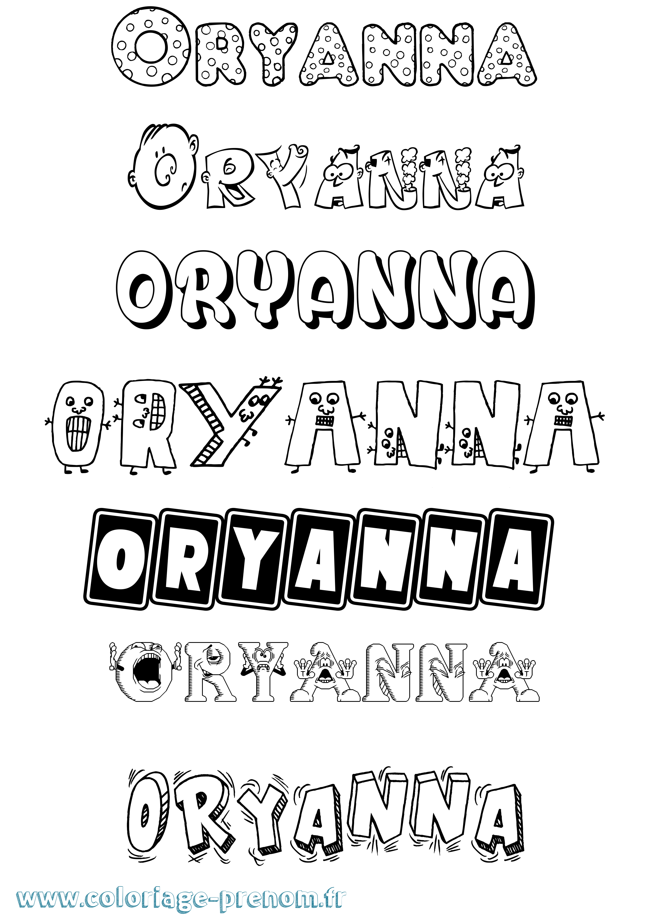 Coloriage Oryanna Fun Coloriage prénom Oryanna Fun