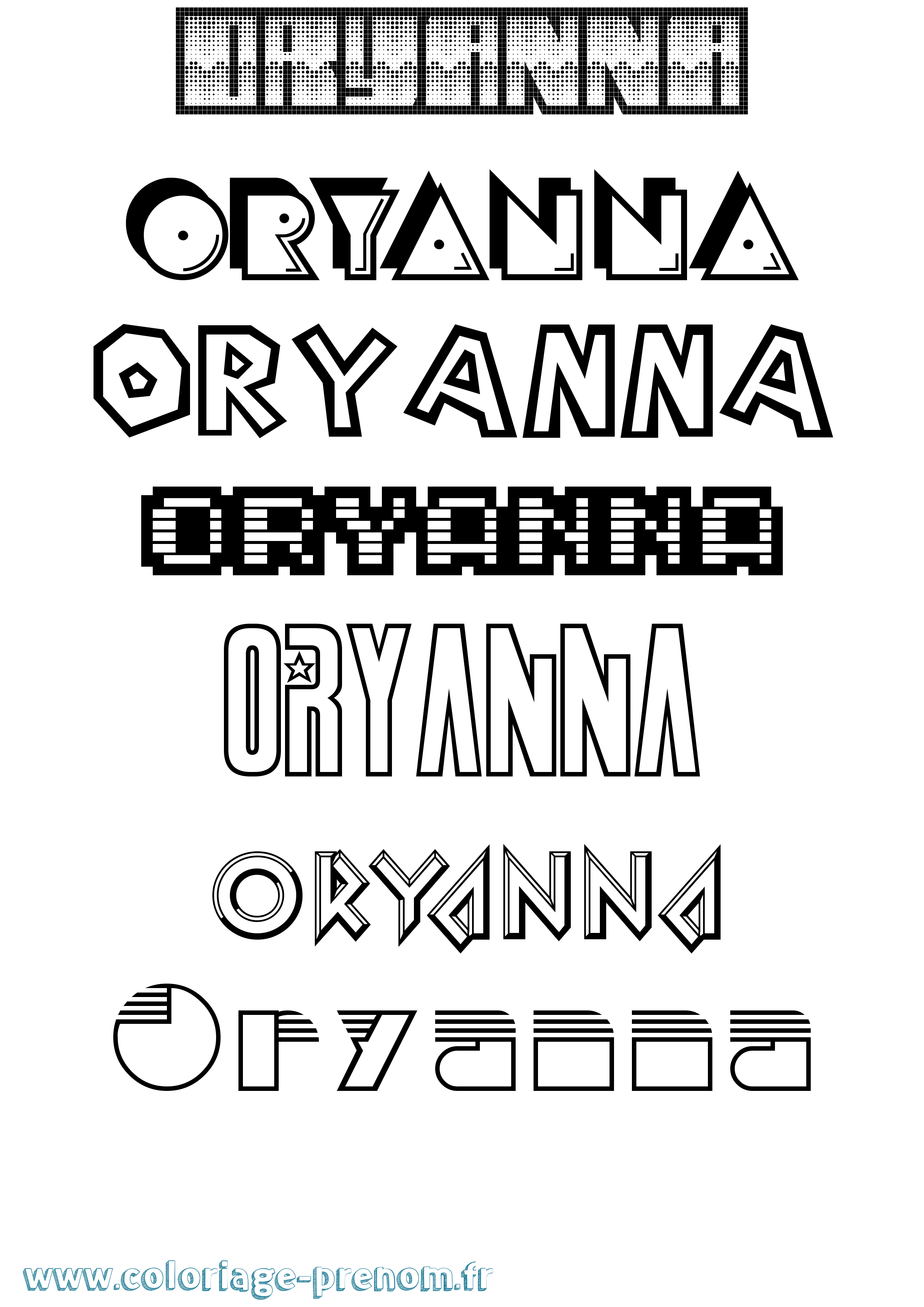 Coloriage Oryanna Jeux Vidéos Coloriage prénom Oryanna Jeux Vidéos