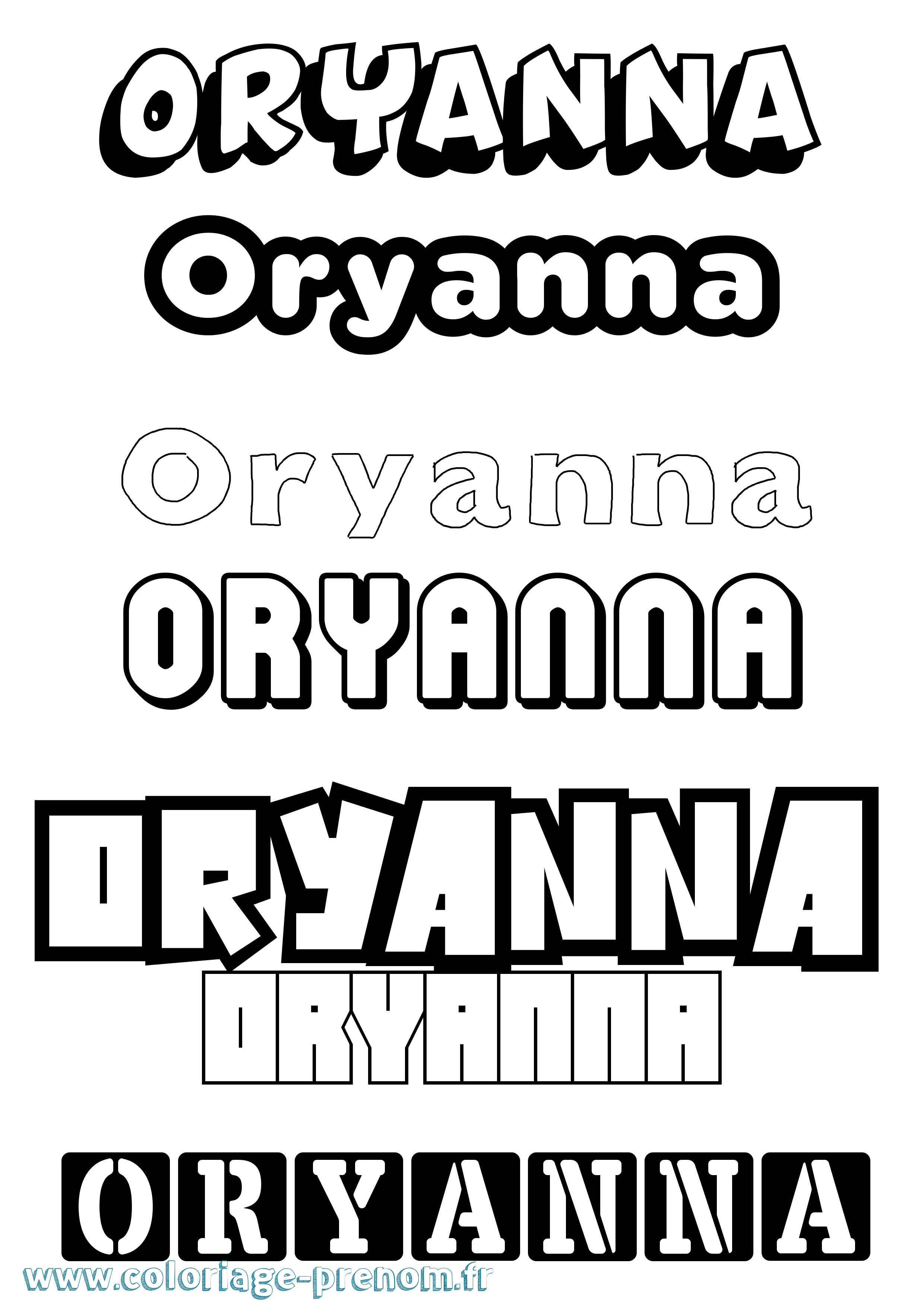 Coloriage Oryanna Simple Coloriage prénom Oryanna Simple