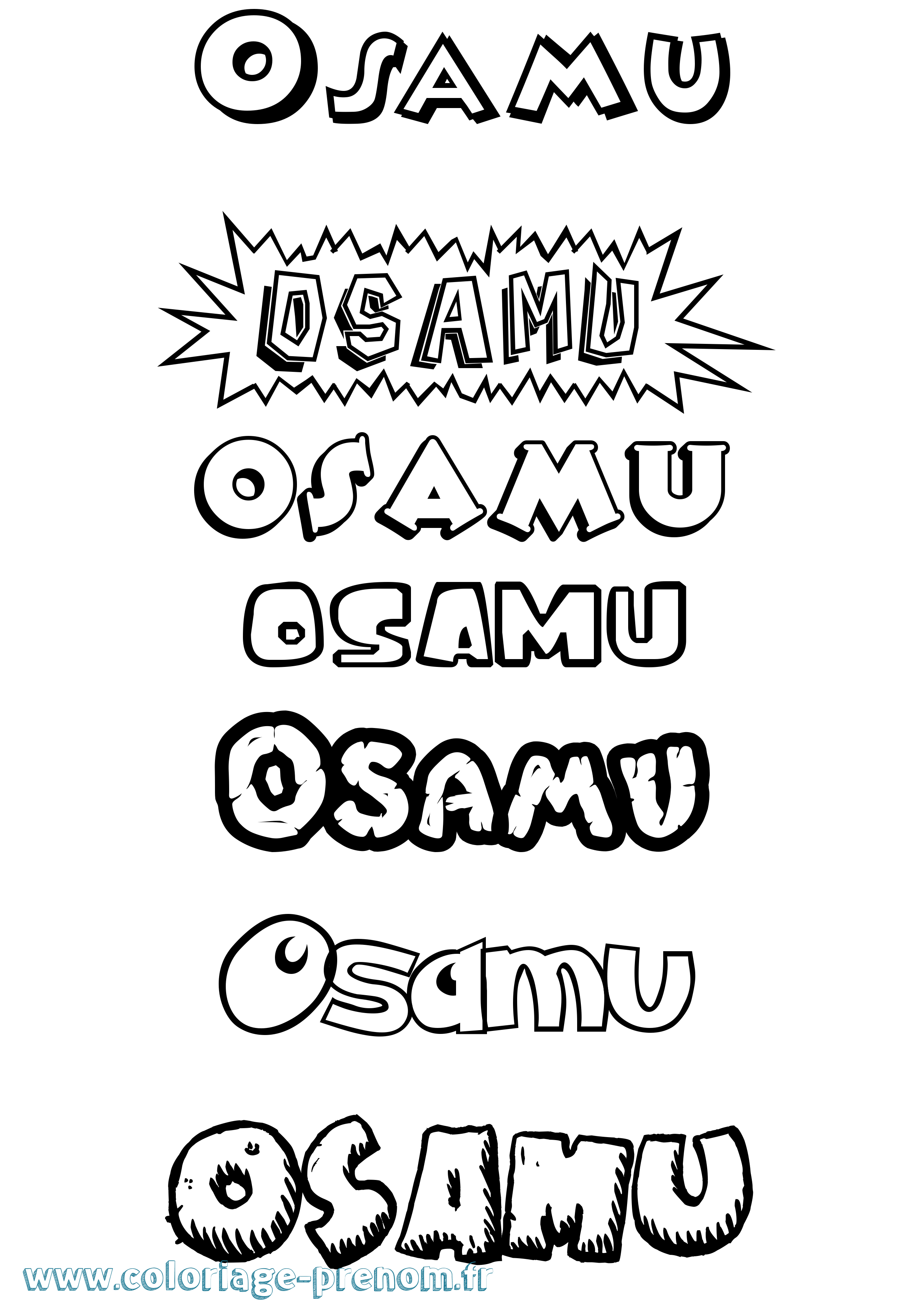 Coloriage Osamu Dessin Animé Coloriage prénom Osamu Dessin Animé