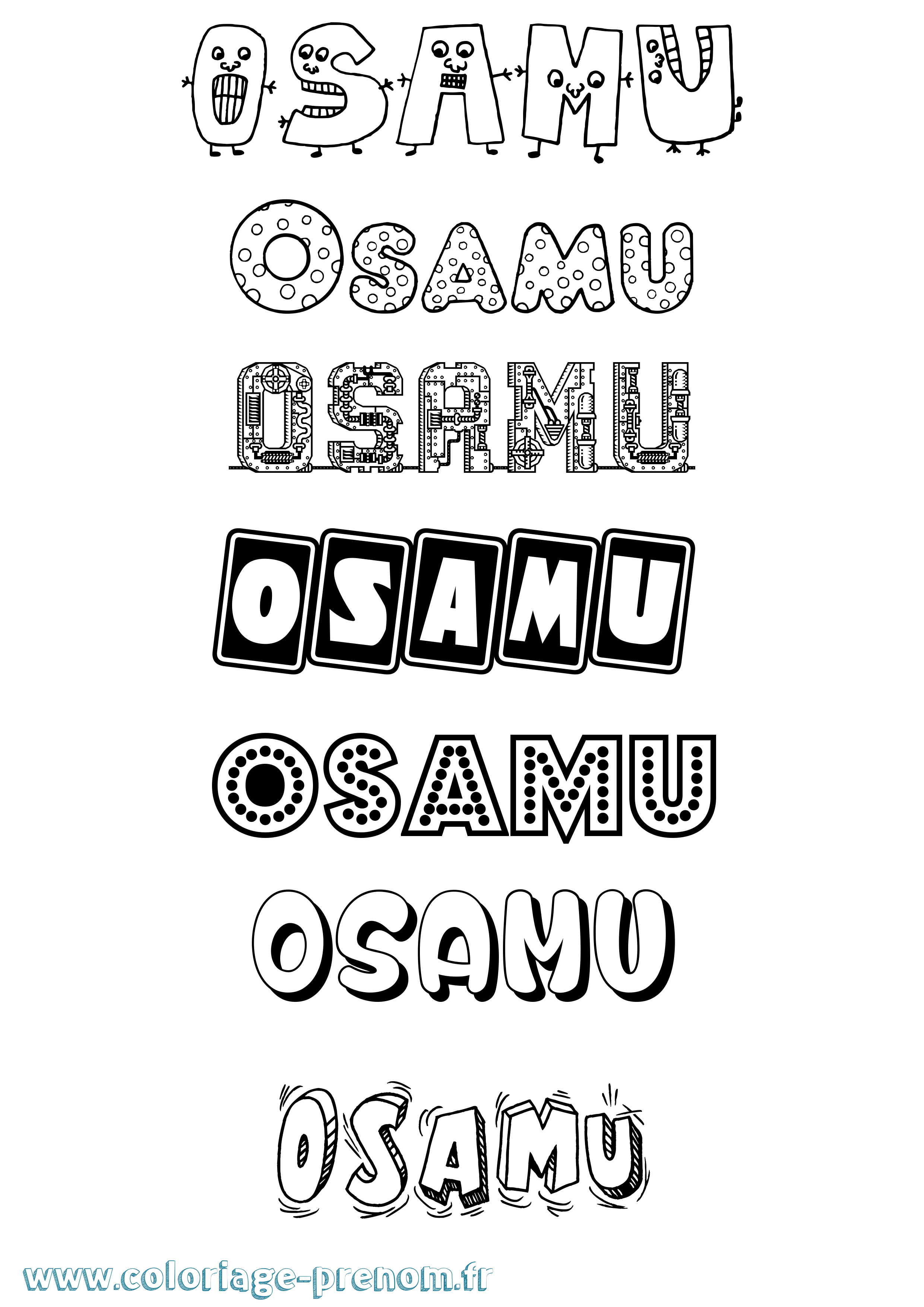 Coloriage Osamu Fun Coloriage prénom Osamu Fun