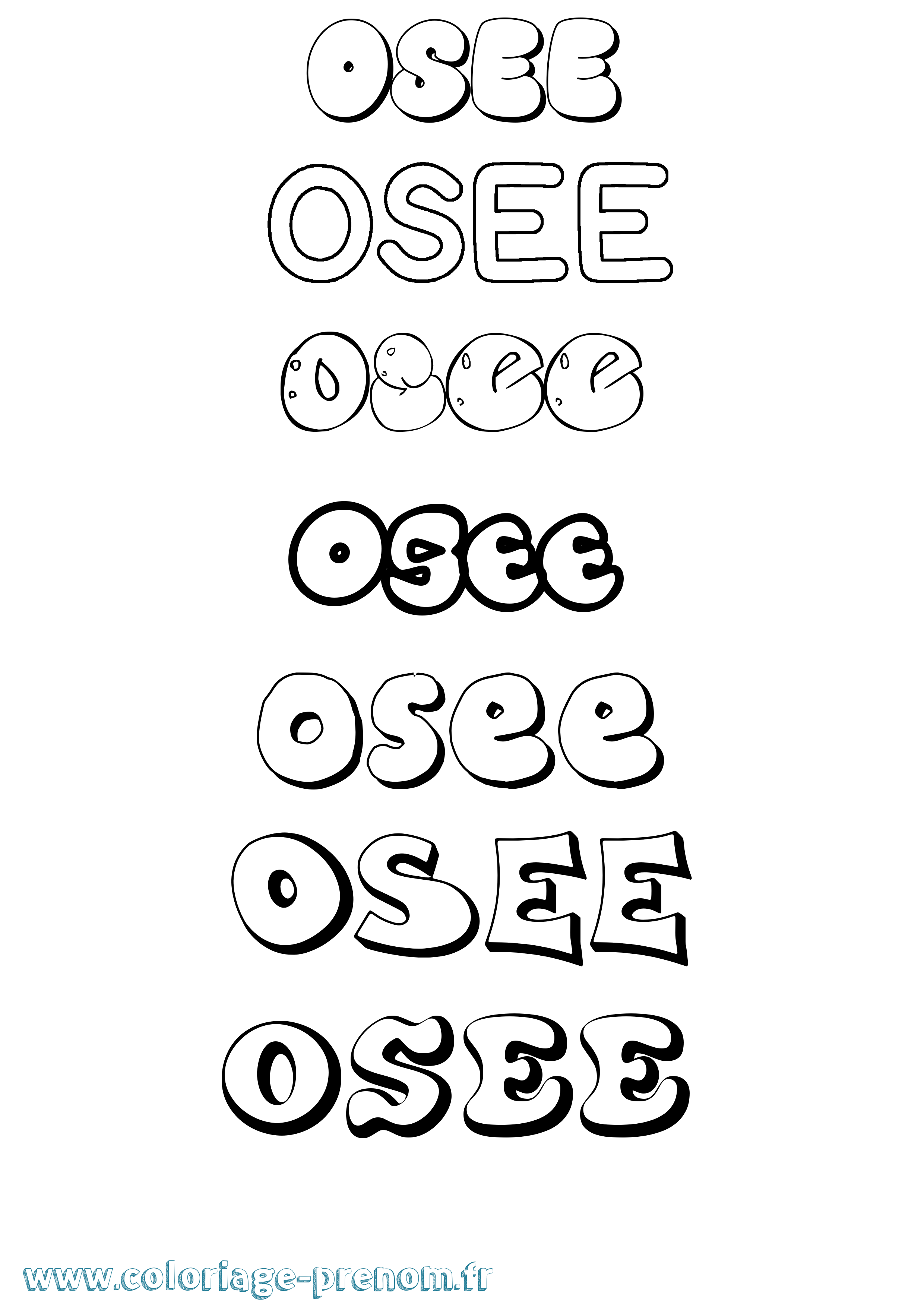 Coloriage Osee Bubble Coloriage prénom Osee Bubble