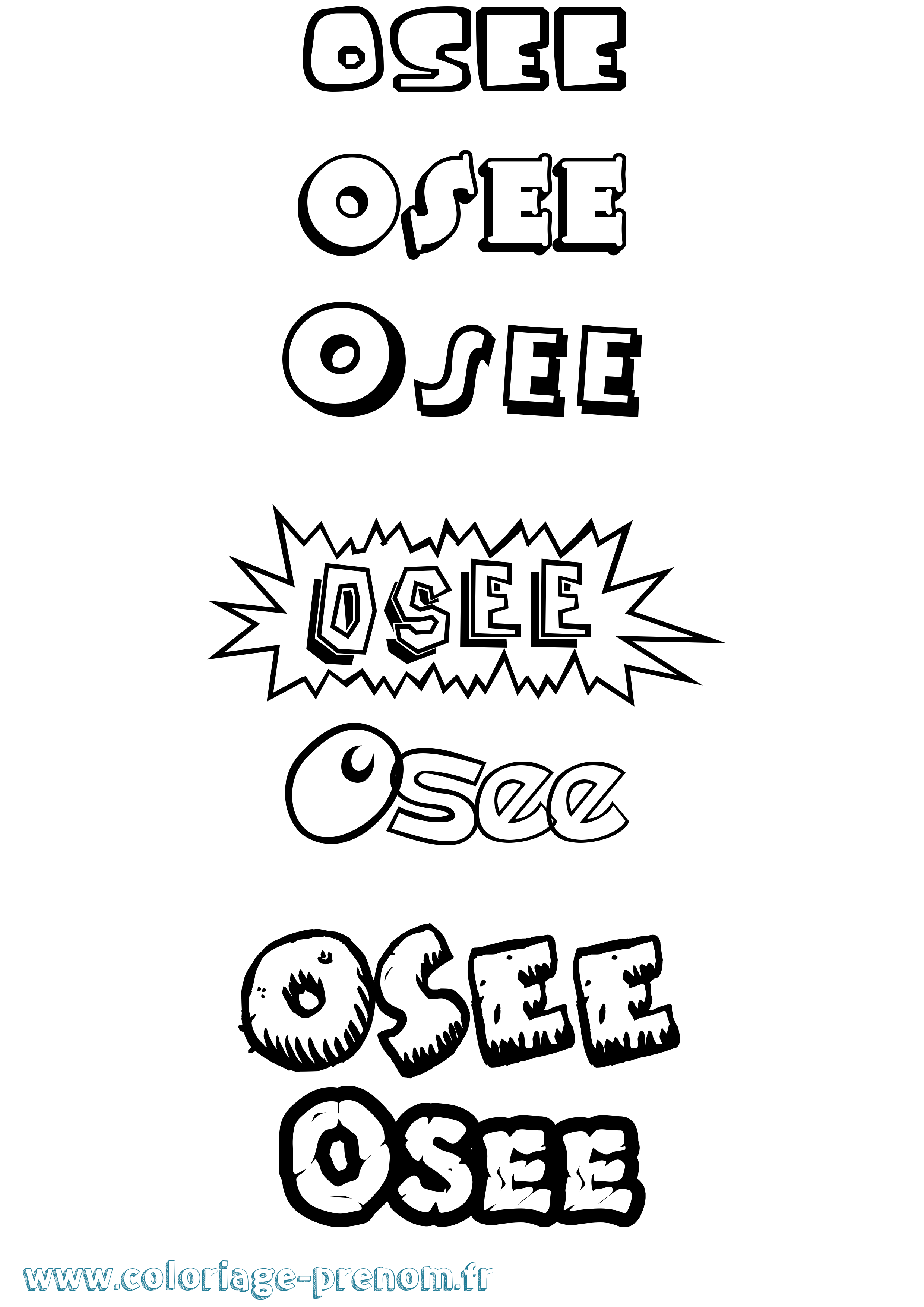 Coloriage Osee Dessin Animé Coloriage prénom Osee Dessin Animé