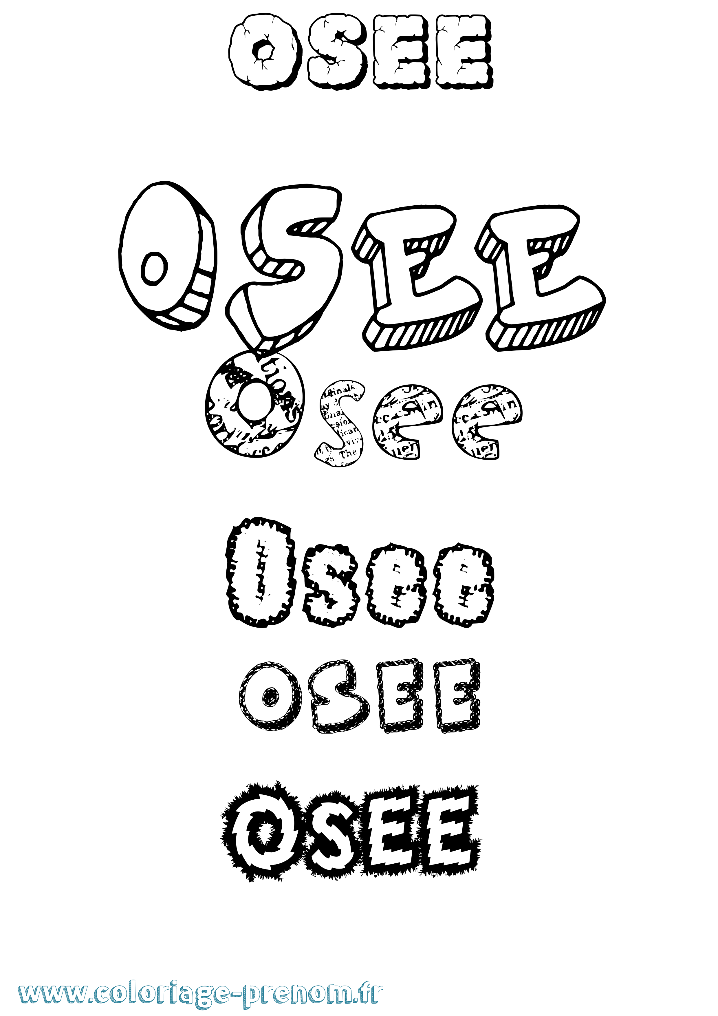 Coloriage Osee Destructuré Coloriage prénom Osee Destructuré