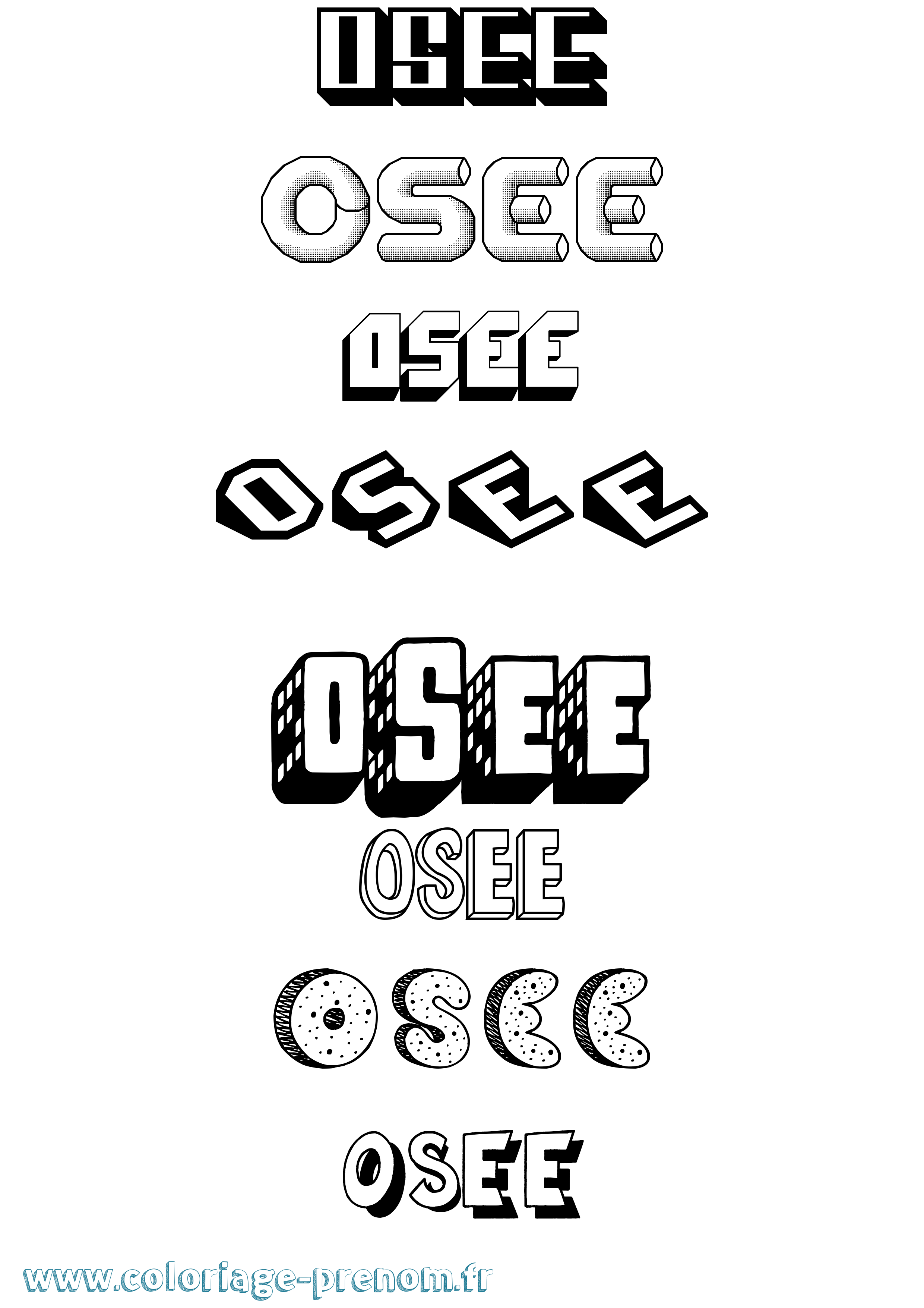 Coloriage Osee Effet 3D Coloriage prénom Osee Effet 3D