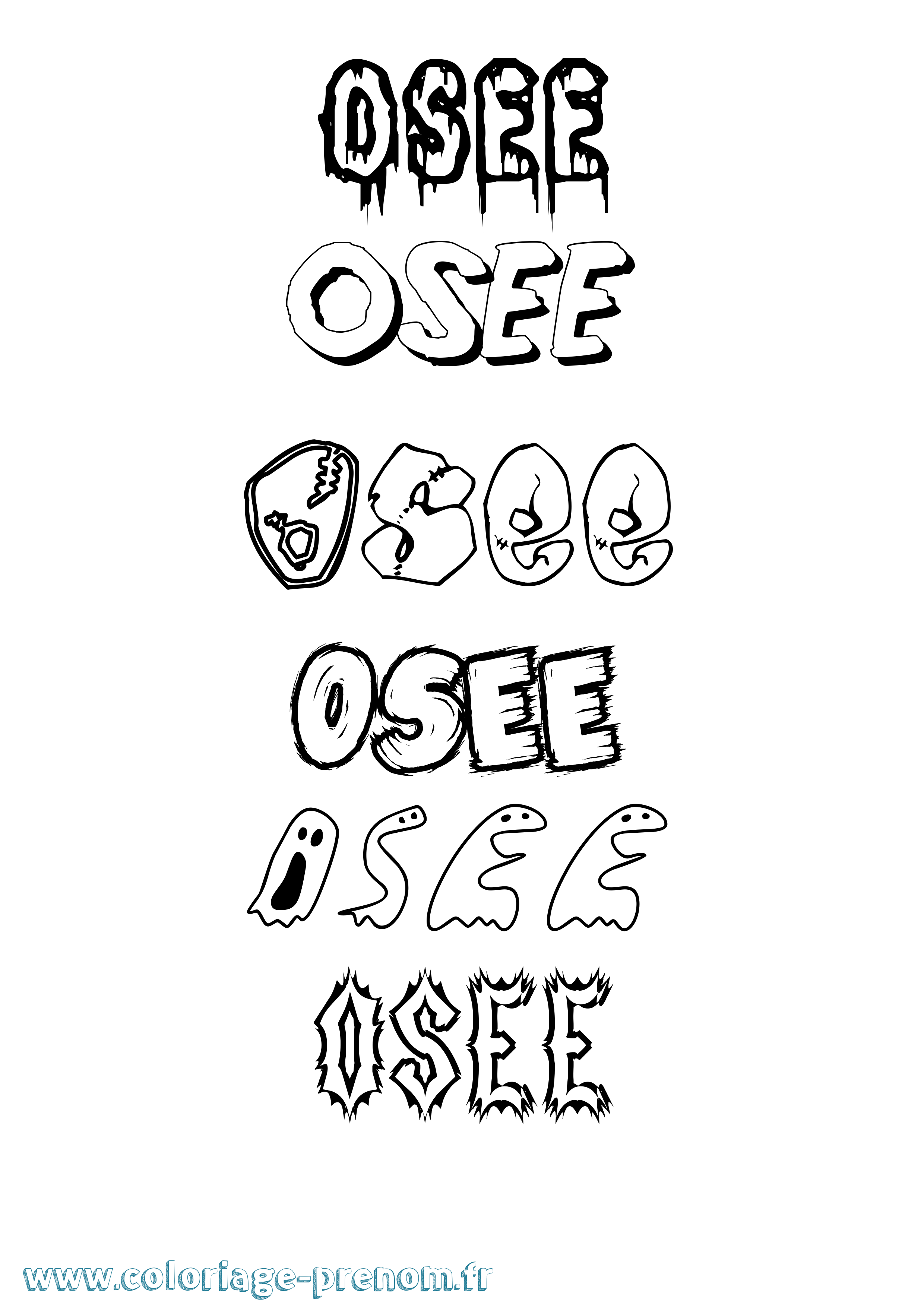 Coloriage Osee Frisson Coloriage prénom Osee Frisson