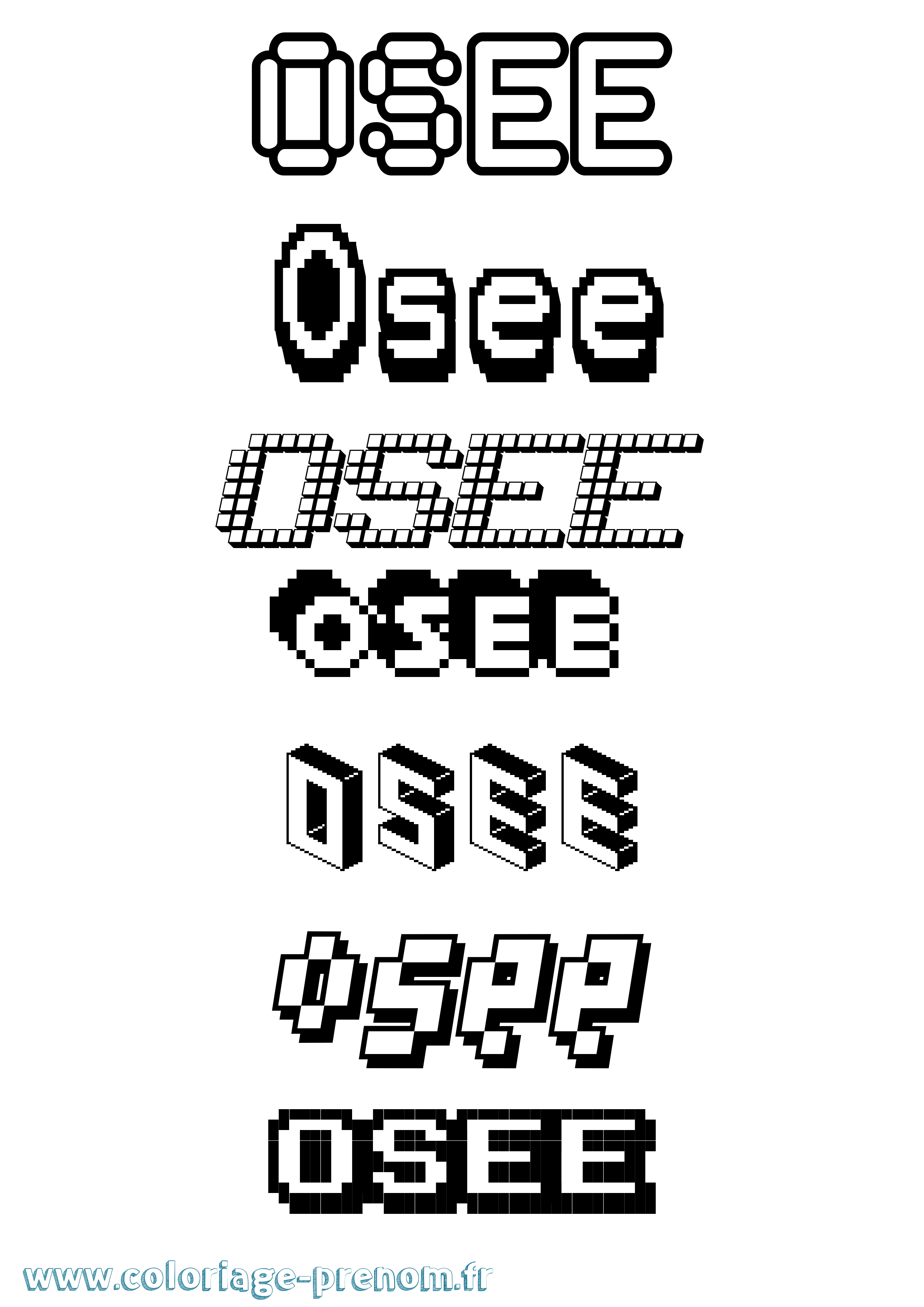 Coloriage Osee Pixel Coloriage prénom Osee Pixel