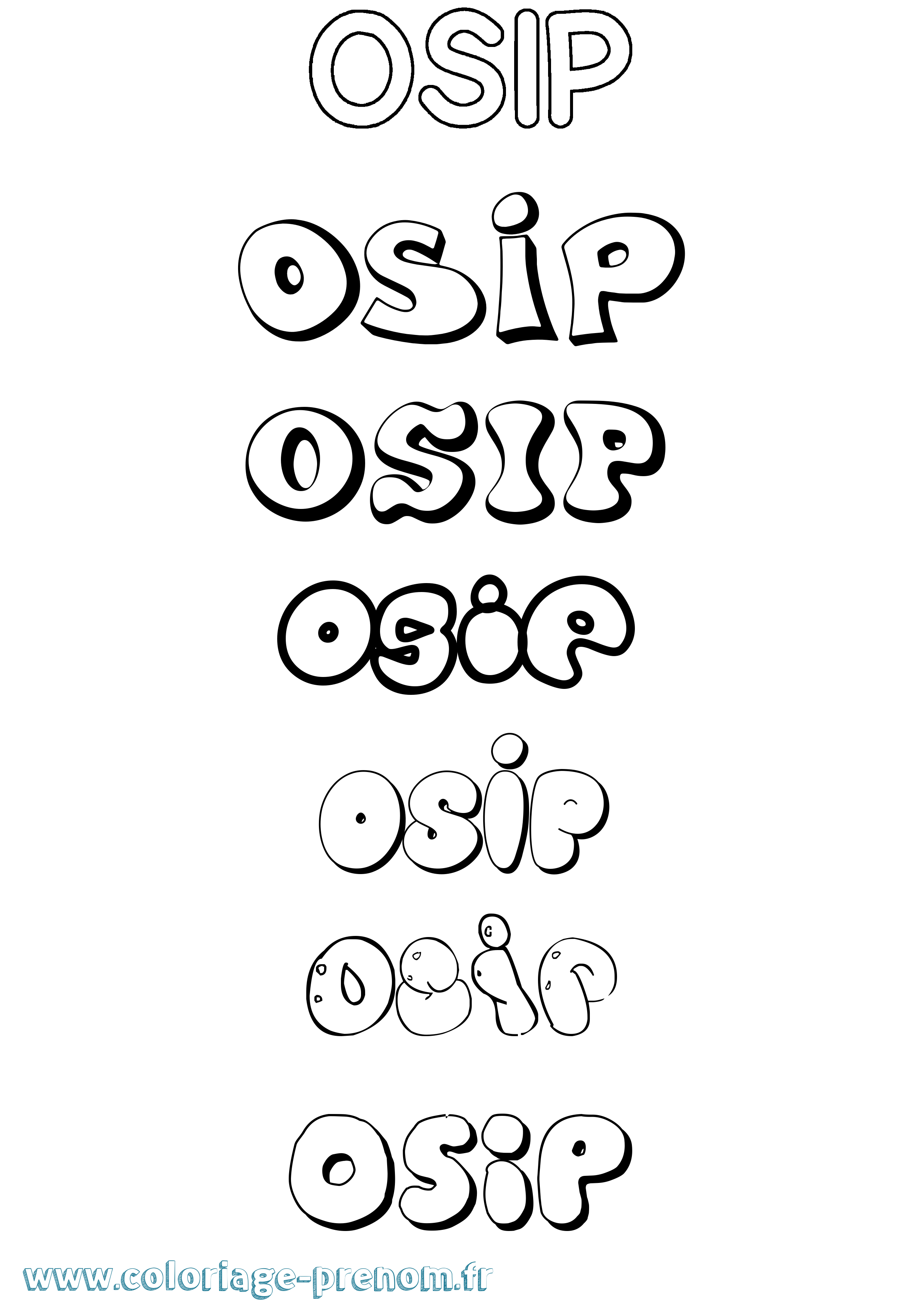 Coloriage Osip Bubble Coloriage prénom Osip Bubble