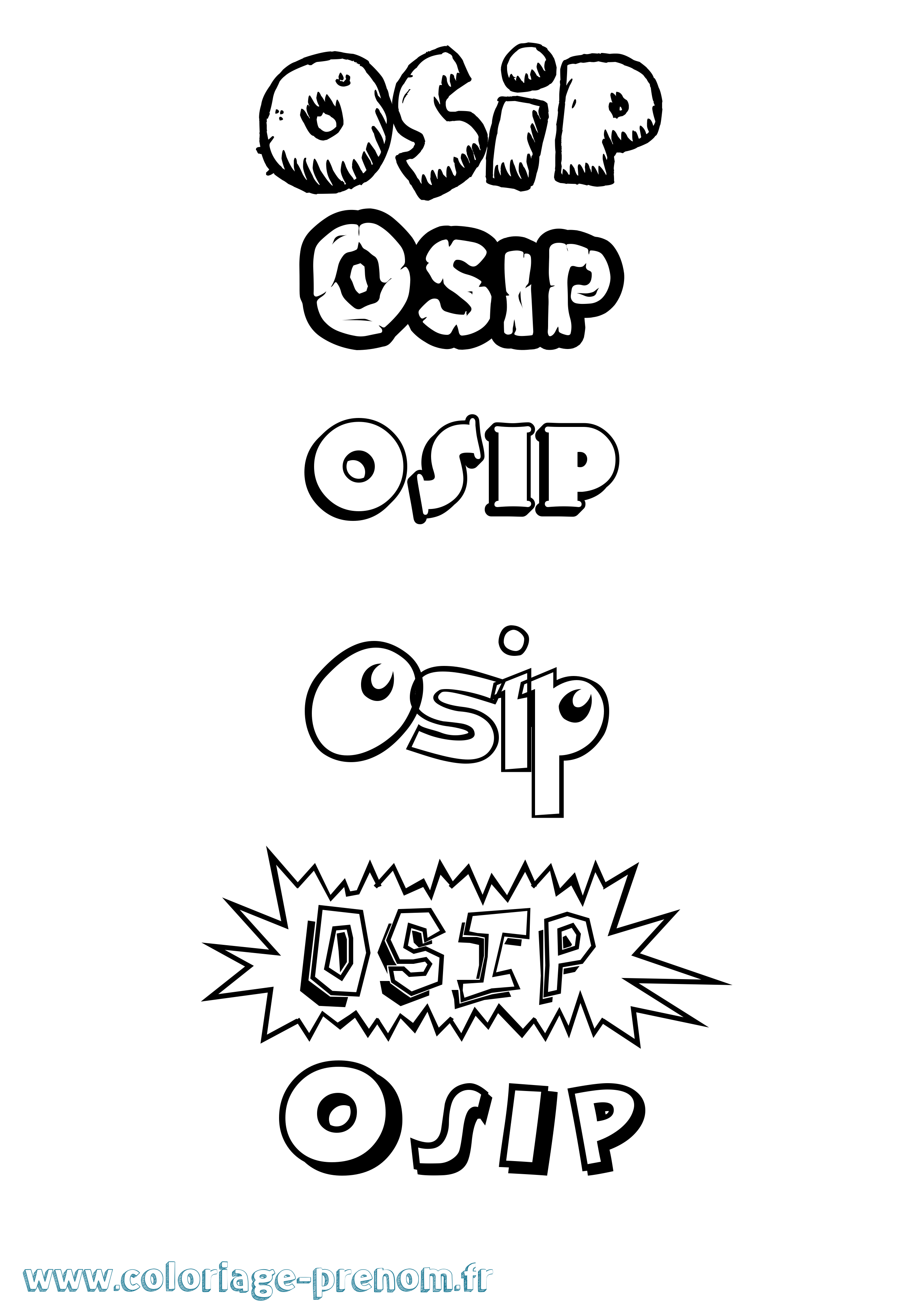 Coloriage Osip Dessin Animé Coloriage prénom Osip Dessin Animé