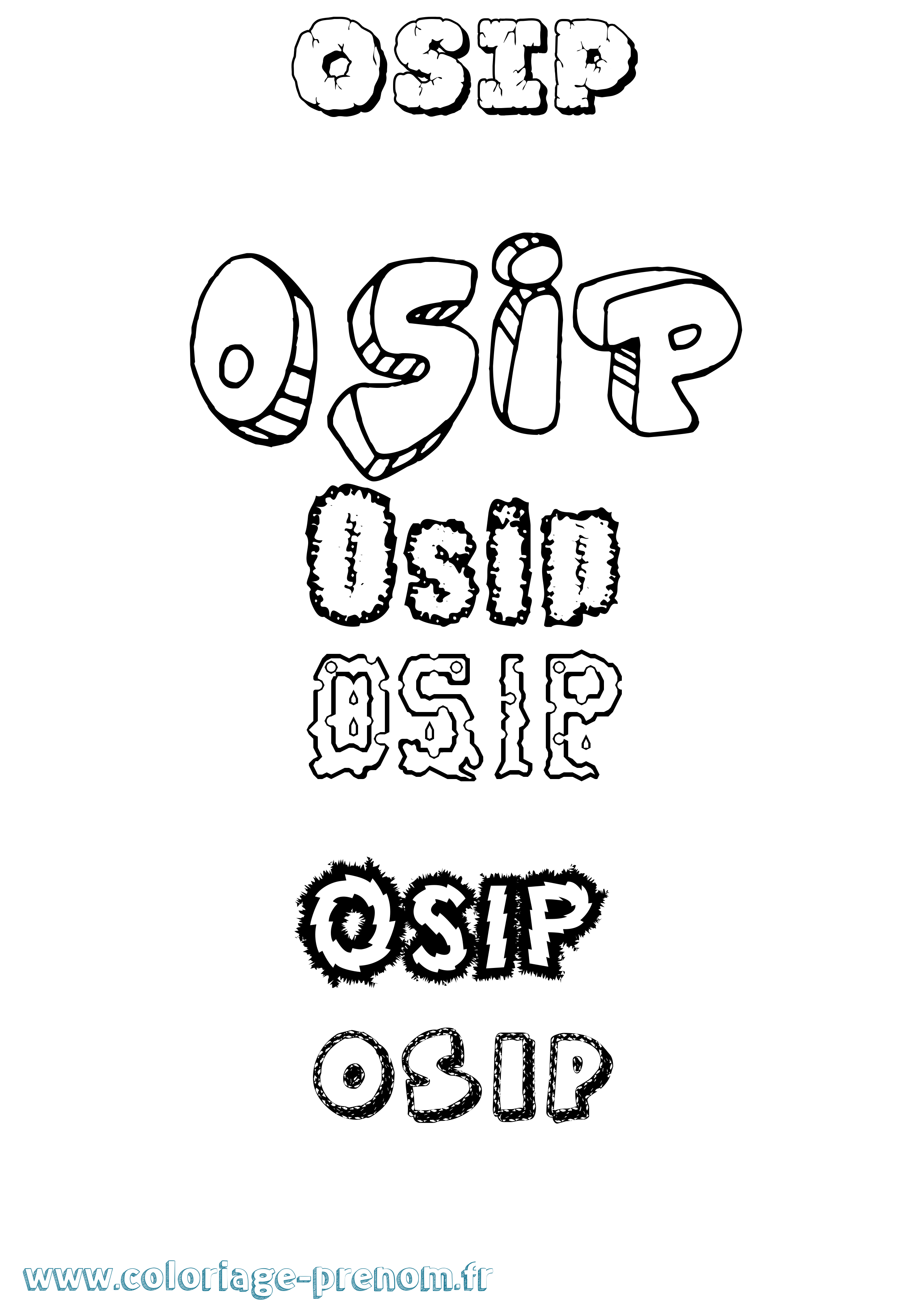 Coloriage Osip Destructuré Coloriage prénom Osip Destructuré