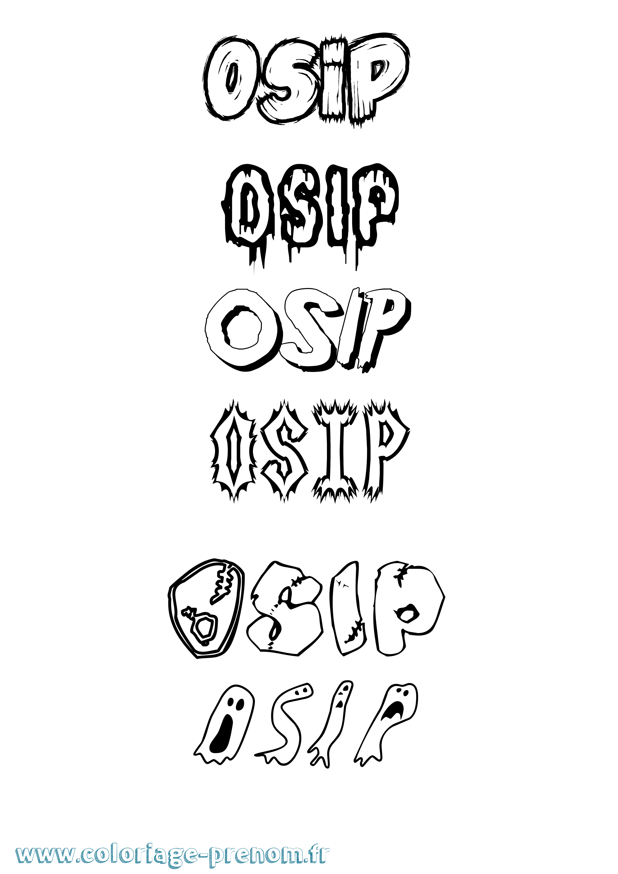 Coloriage Osip Frisson Coloriage prénom Osip Frisson