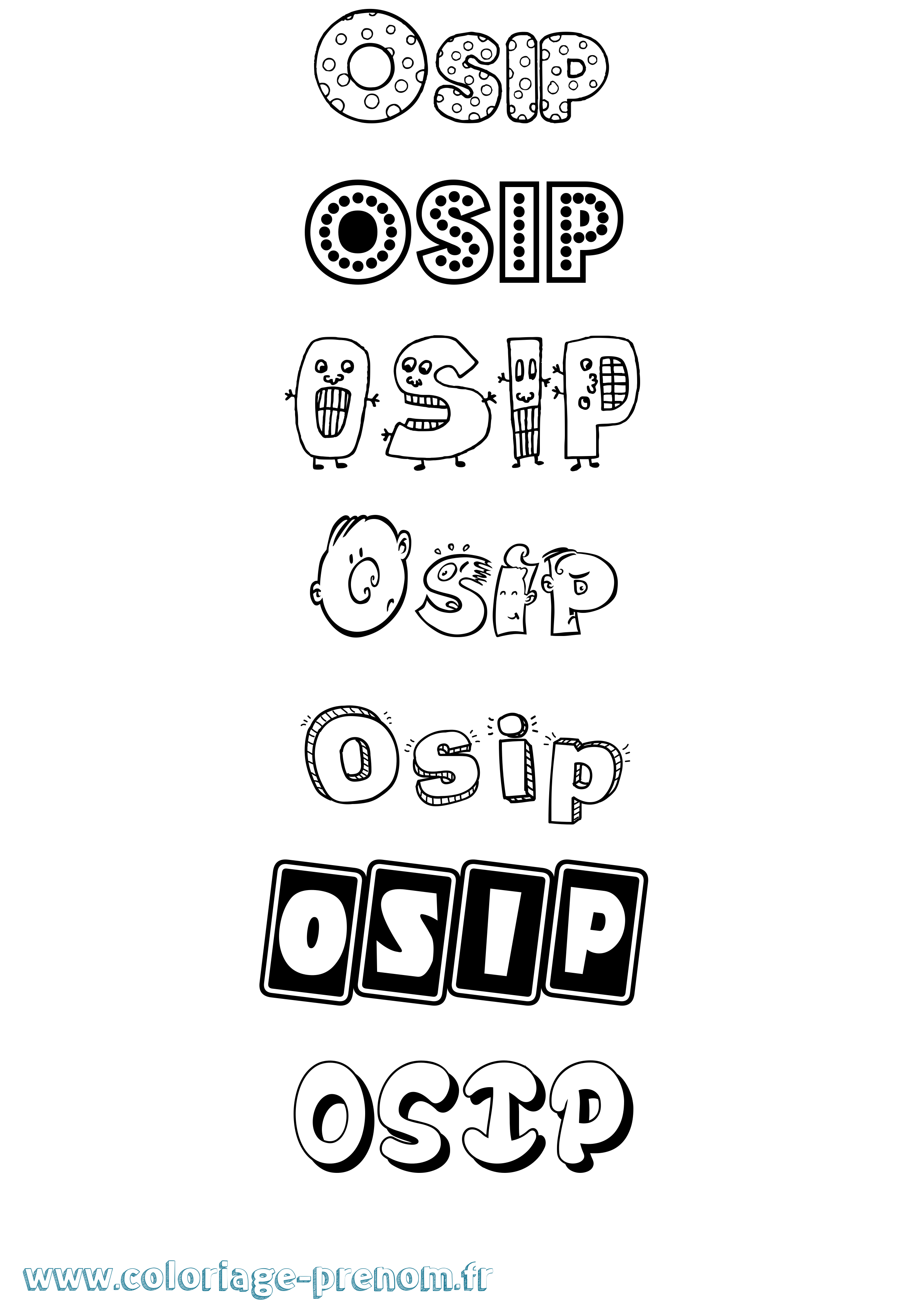 Coloriage Osip Fun Coloriage prénom Osip Fun