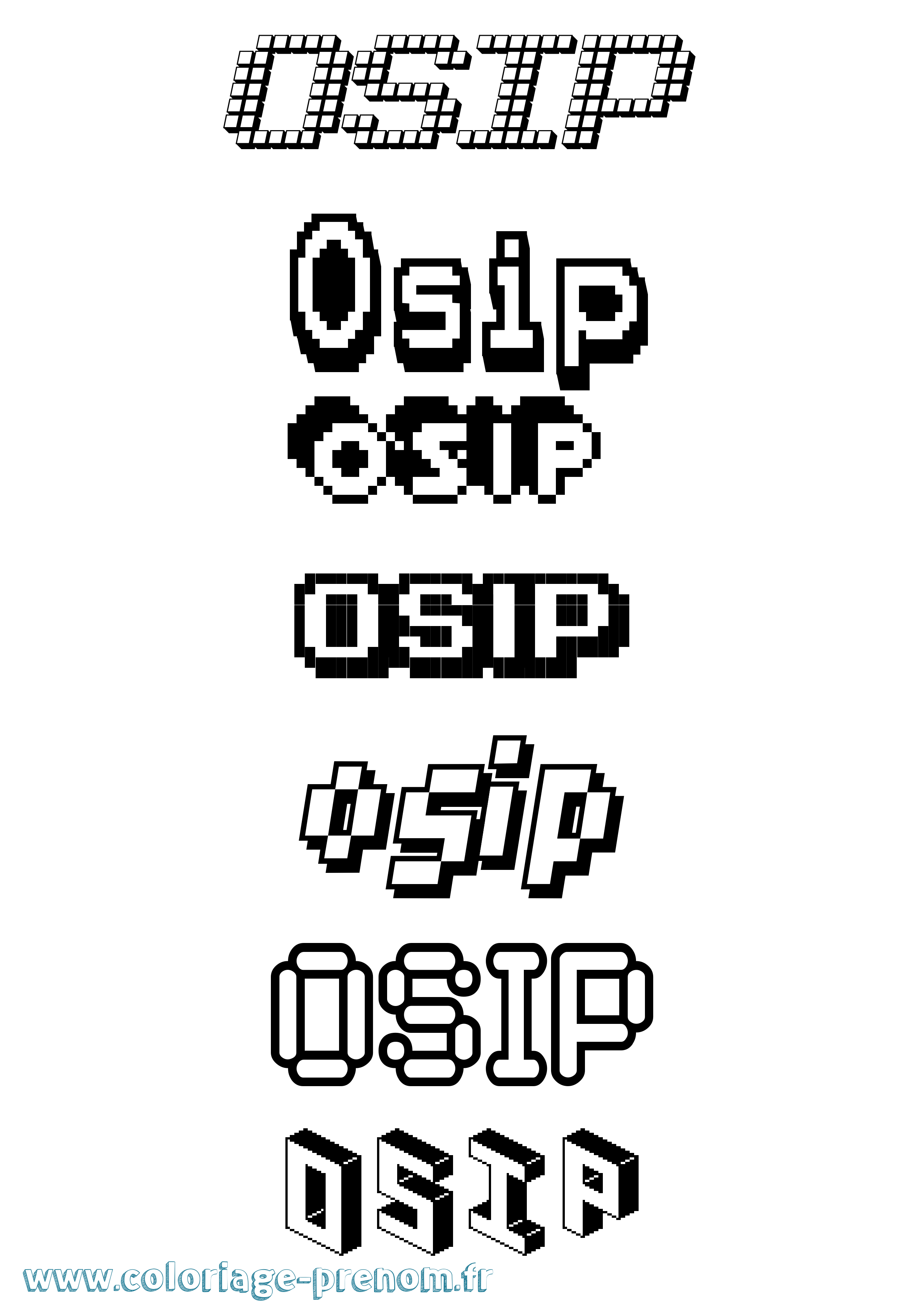 Coloriage Osip Pixel Coloriage prénom Osip Pixel