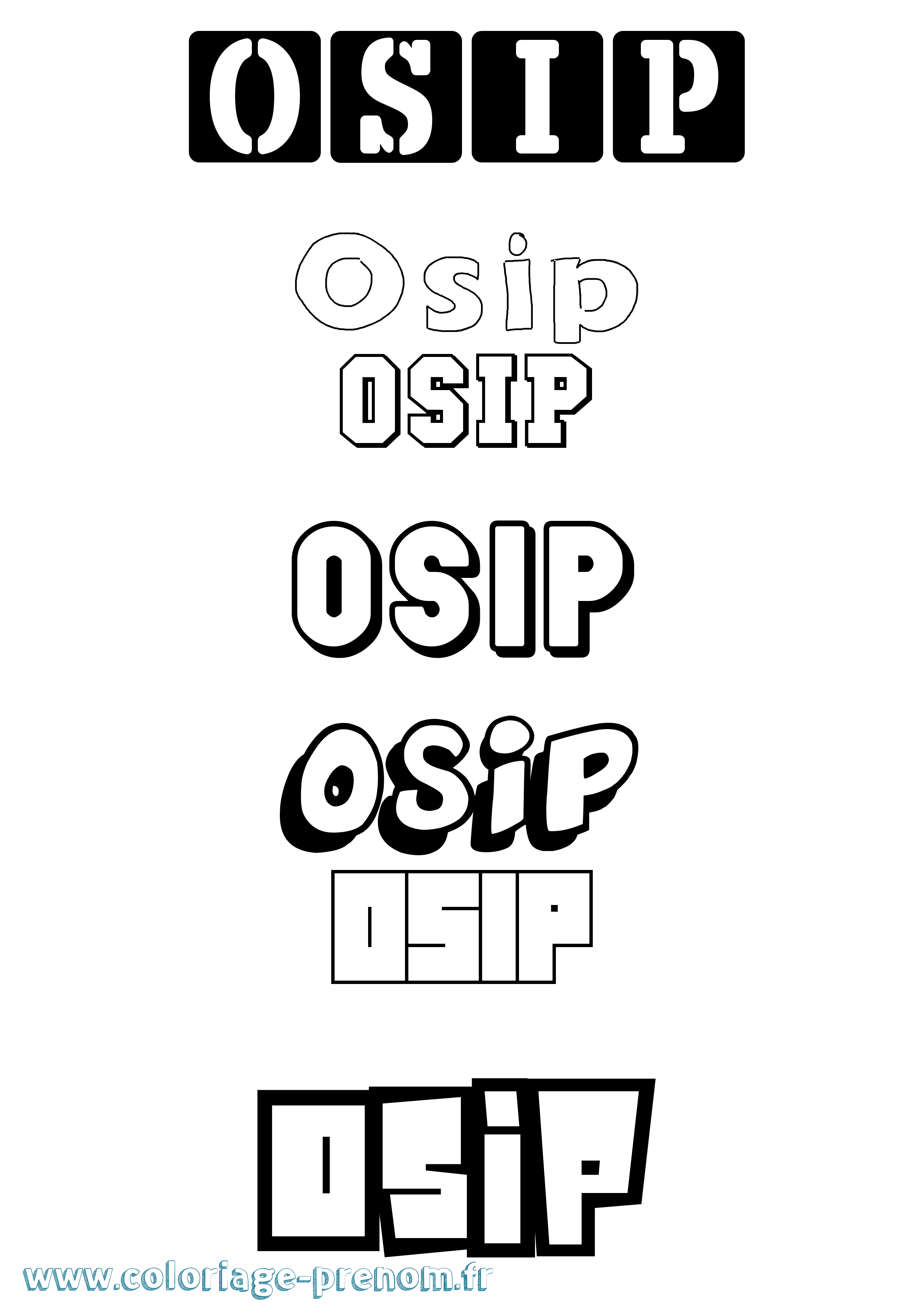 Coloriage Osip Simple Coloriage prénom Osip Simple