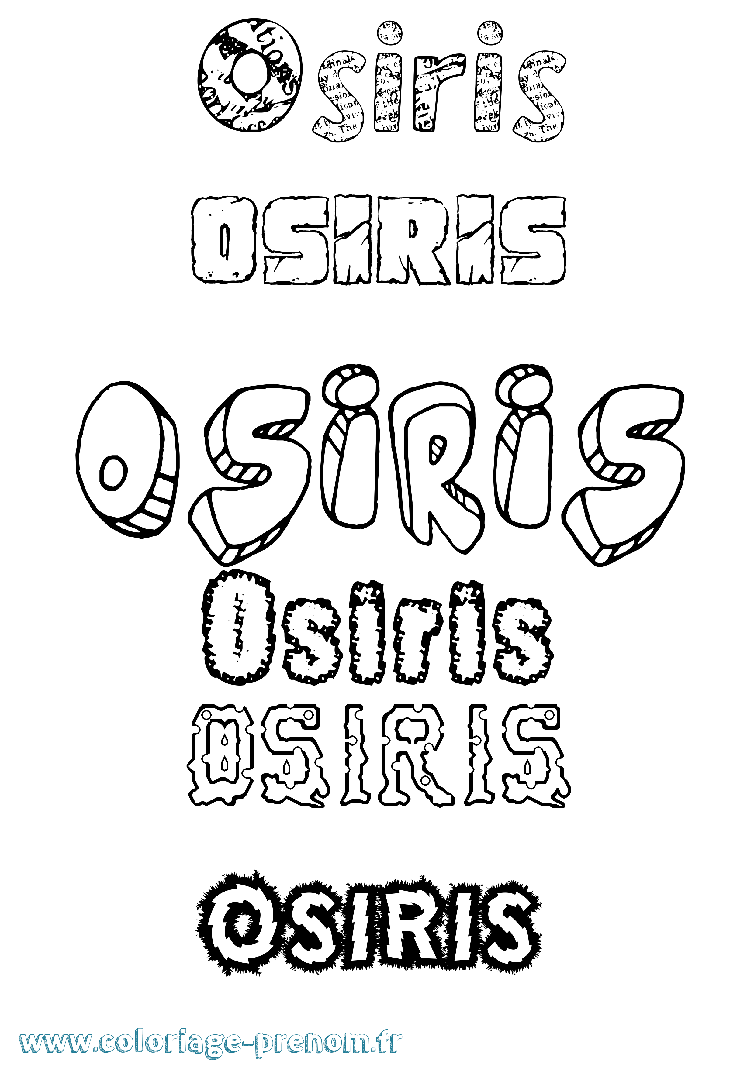 Coloriage Osiris Destructuré Coloriage prénom Osiris Destructuré
