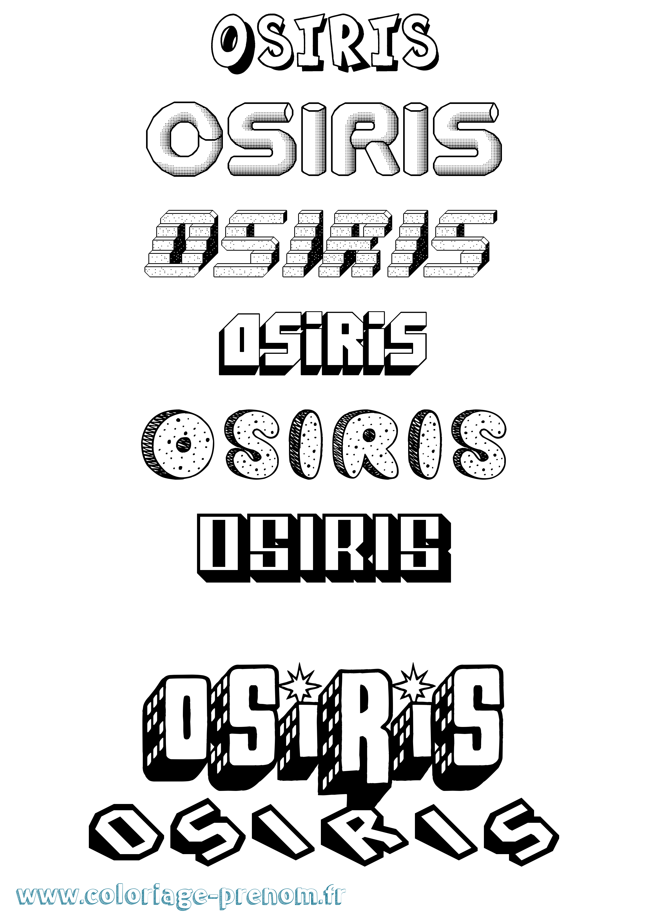 Coloriage Osiris Effet 3D Coloriage prénom Osiris Effet 3D