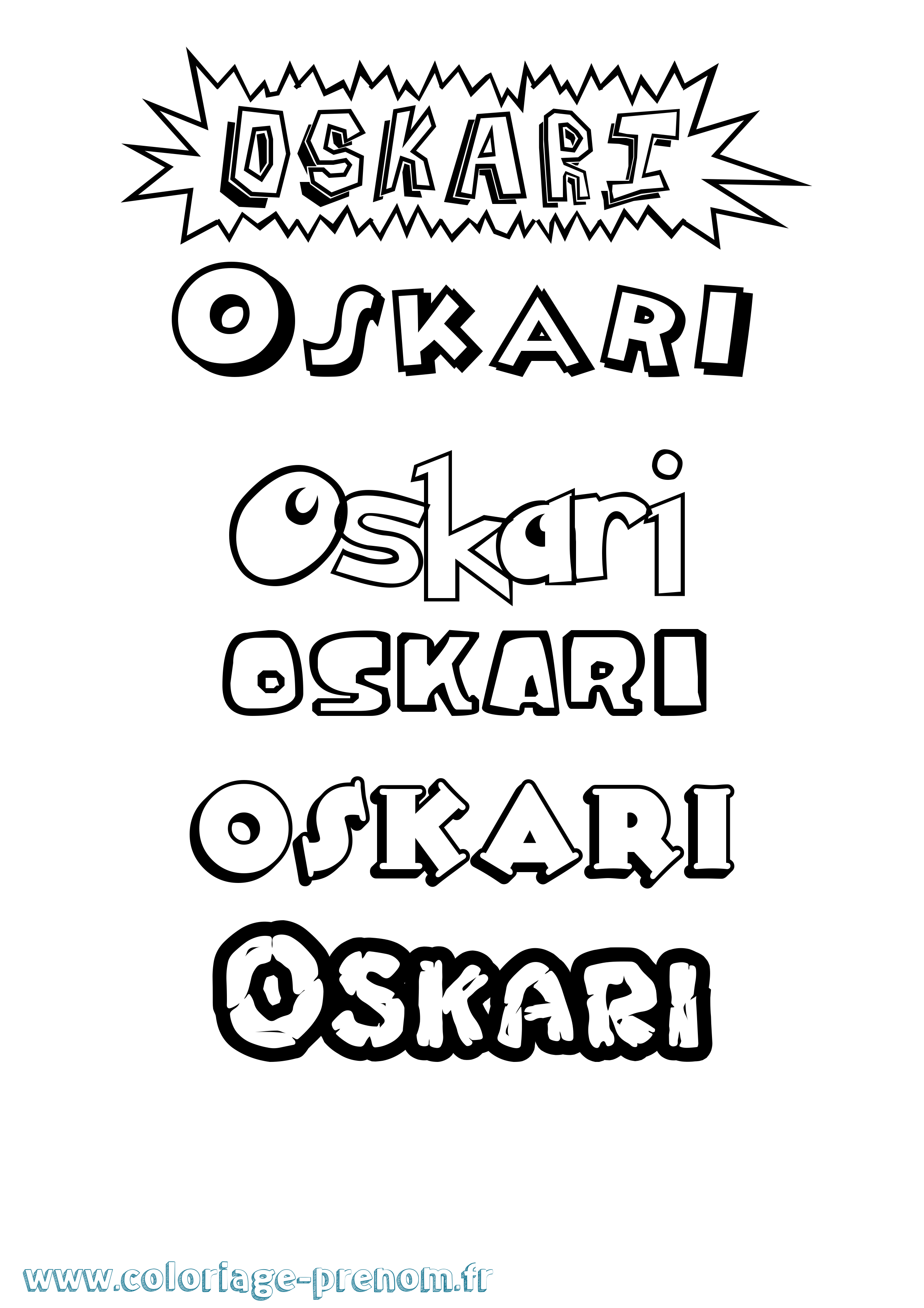 Coloriage Oskari Dessin Animé Coloriage prénom Oskari Dessin Animé