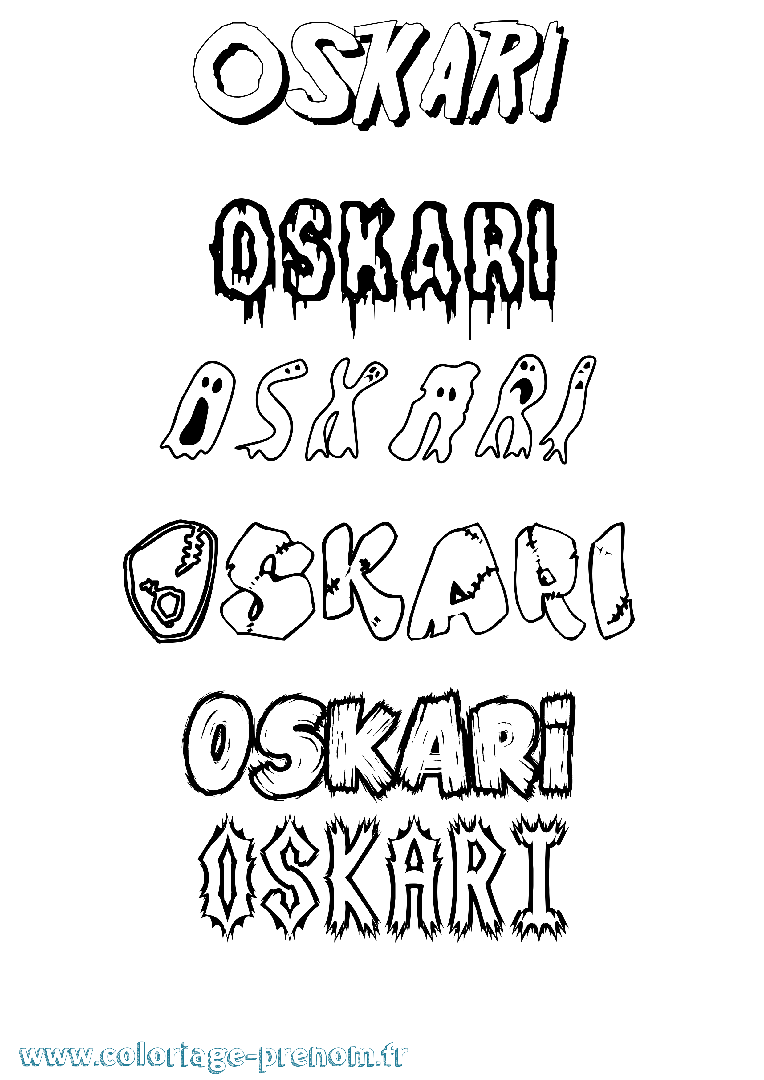 Coloriage Oskari Frisson Coloriage prénom Oskari Frisson