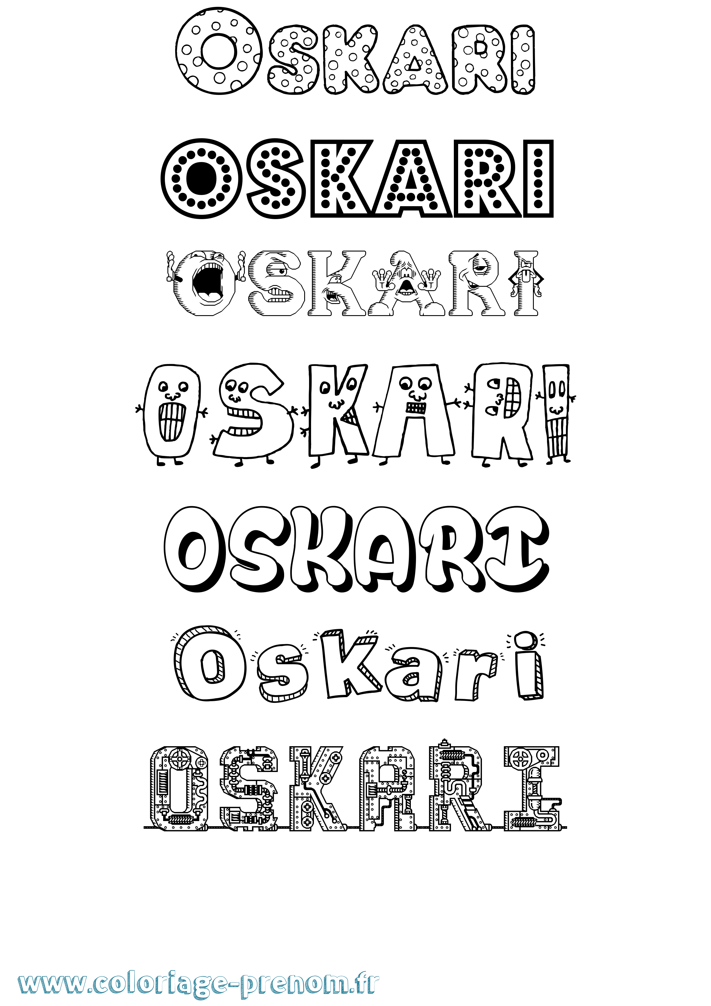 Coloriage Oskari Fun Coloriage prénom Oskari Fun