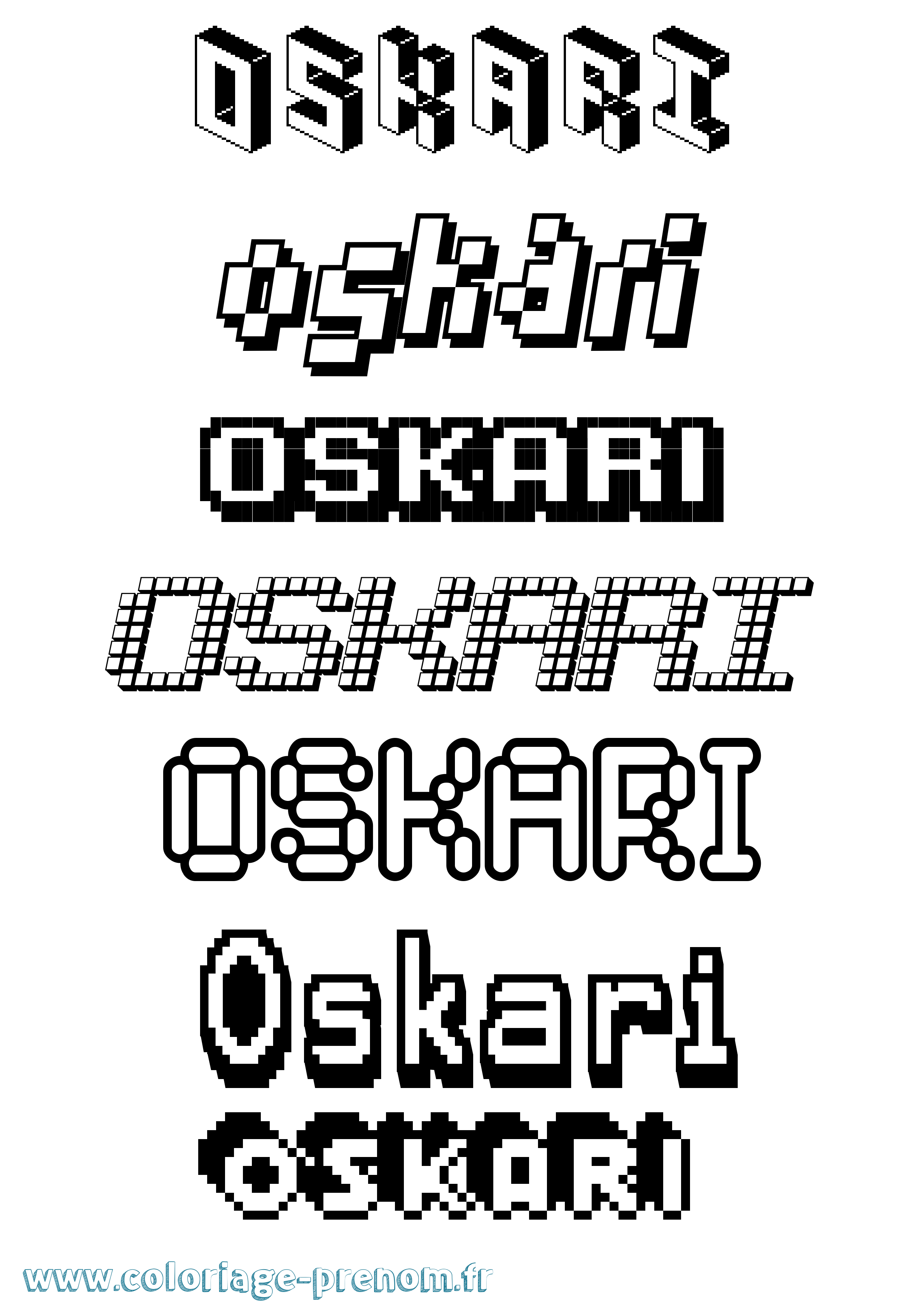 Coloriage Oskari Pixel Coloriage prénom Oskari Pixel