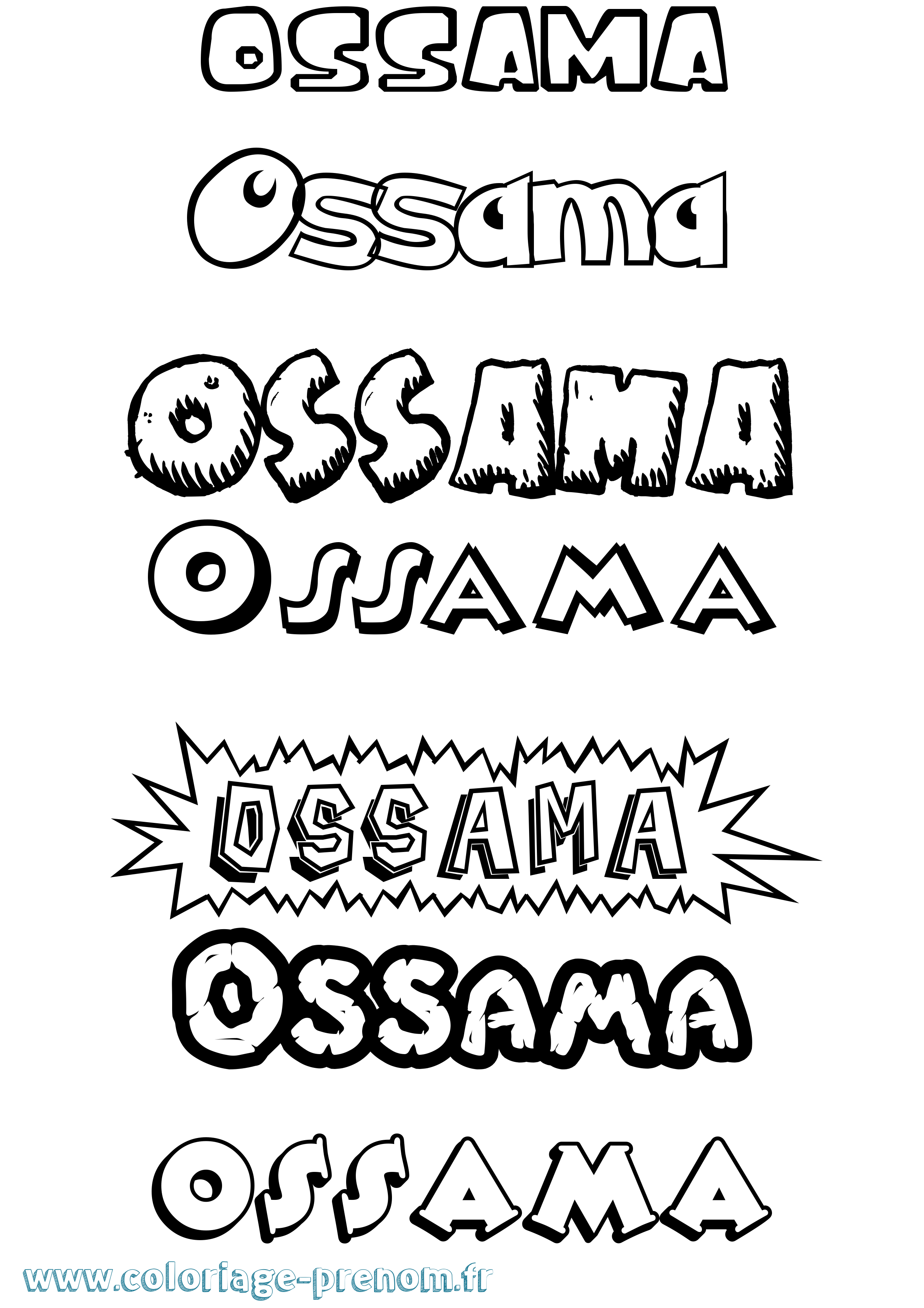 Coloriage Ossama Dessin Animé Coloriage prénom Ossama Dessin Animé