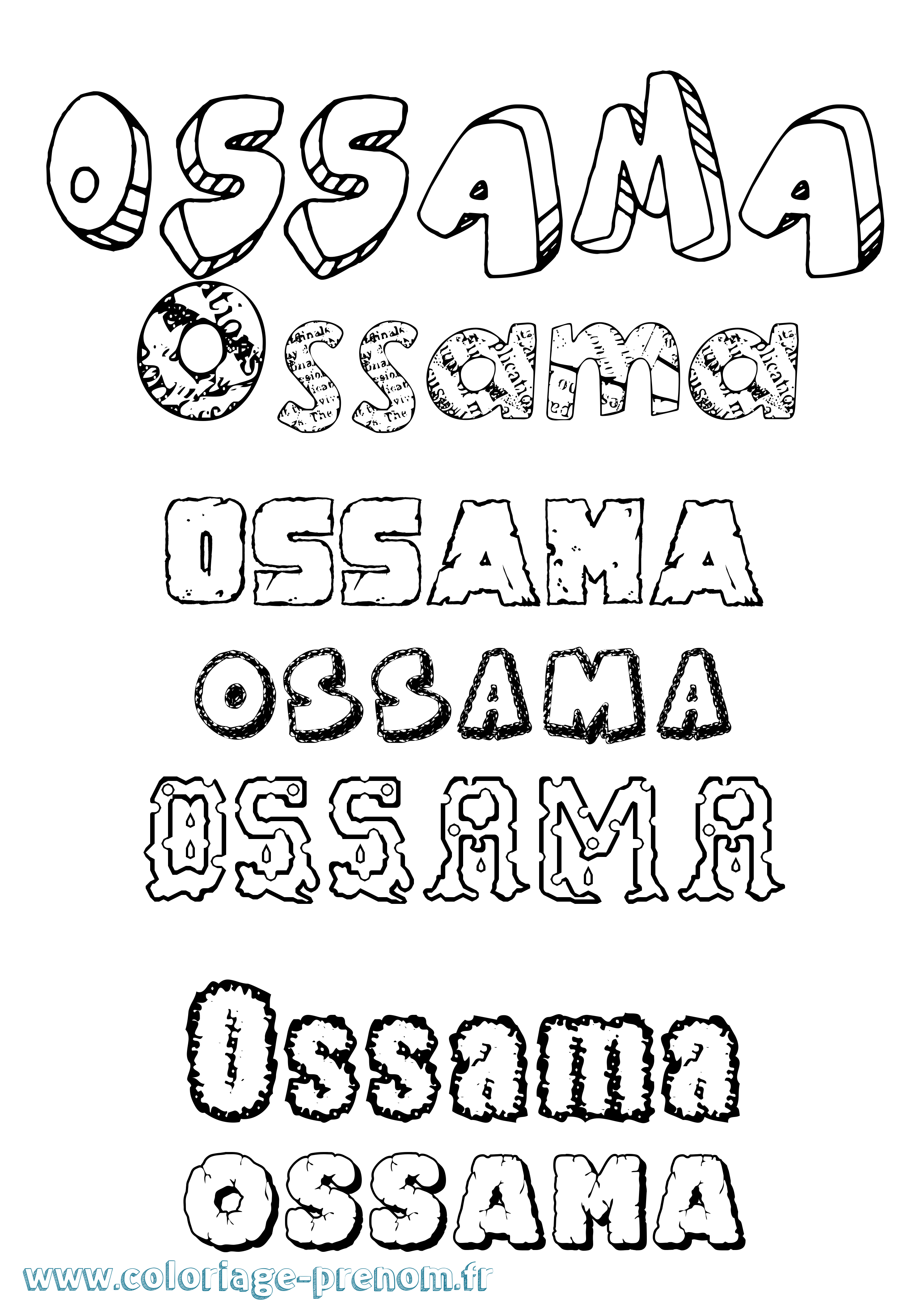 Coloriage Ossama Destructuré Coloriage prénom Ossama Destructuré