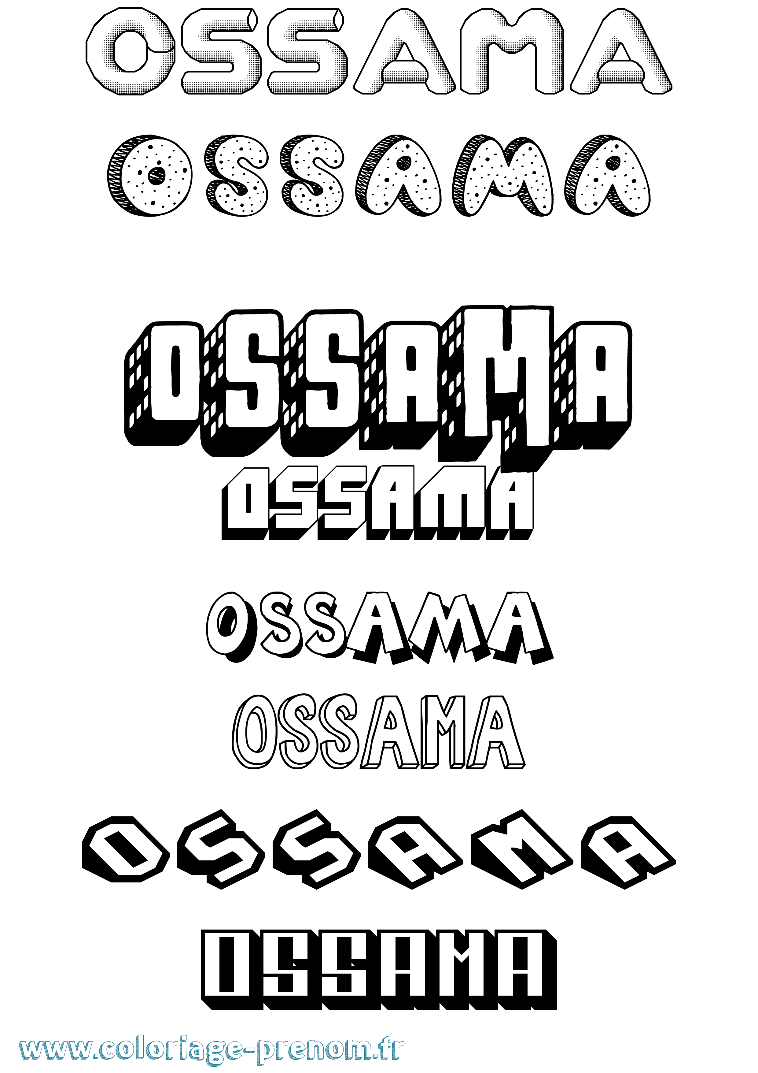 Coloriage Ossama Effet 3D Coloriage prénom Ossama Effet 3D