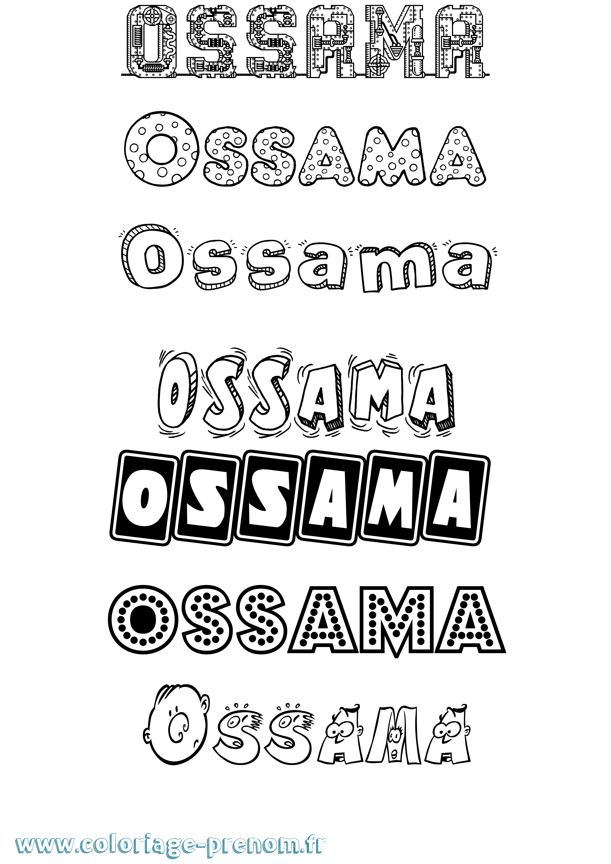 Coloriage Ossama Fun Coloriage prénom Ossama Fun