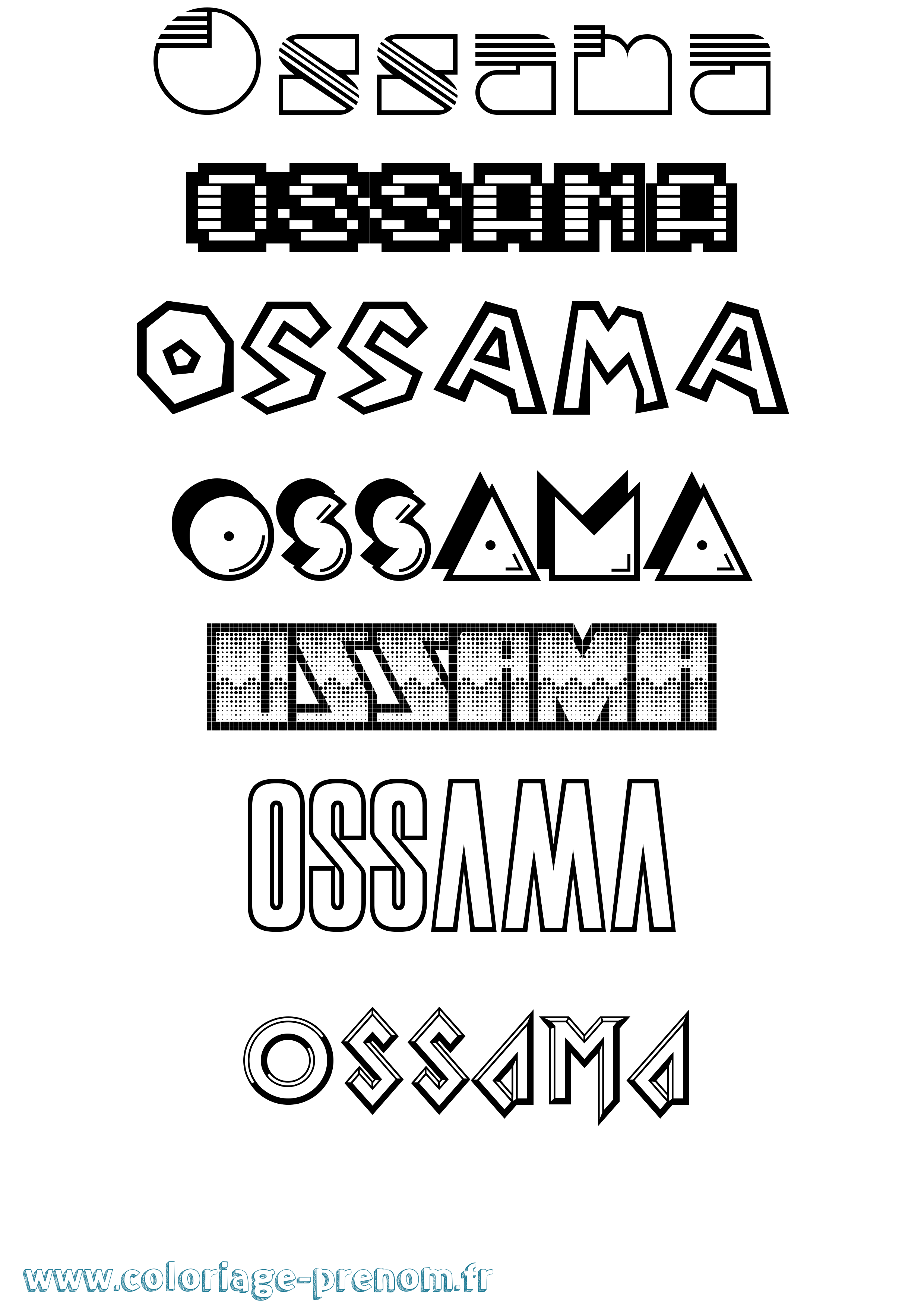 Coloriage Ossama Jeux Vidéos Coloriage prénom Ossama Jeux Vidéos