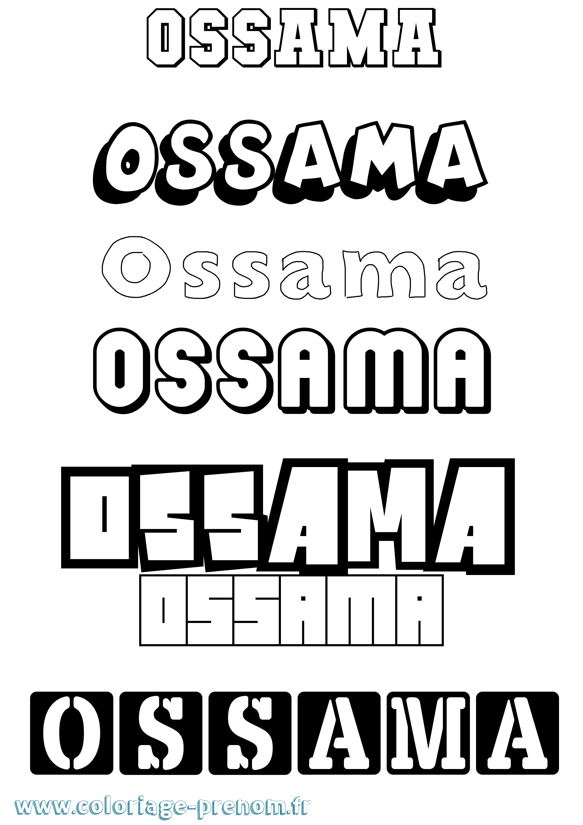 Coloriage Ossama Simple Coloriage prénom Ossama Simple